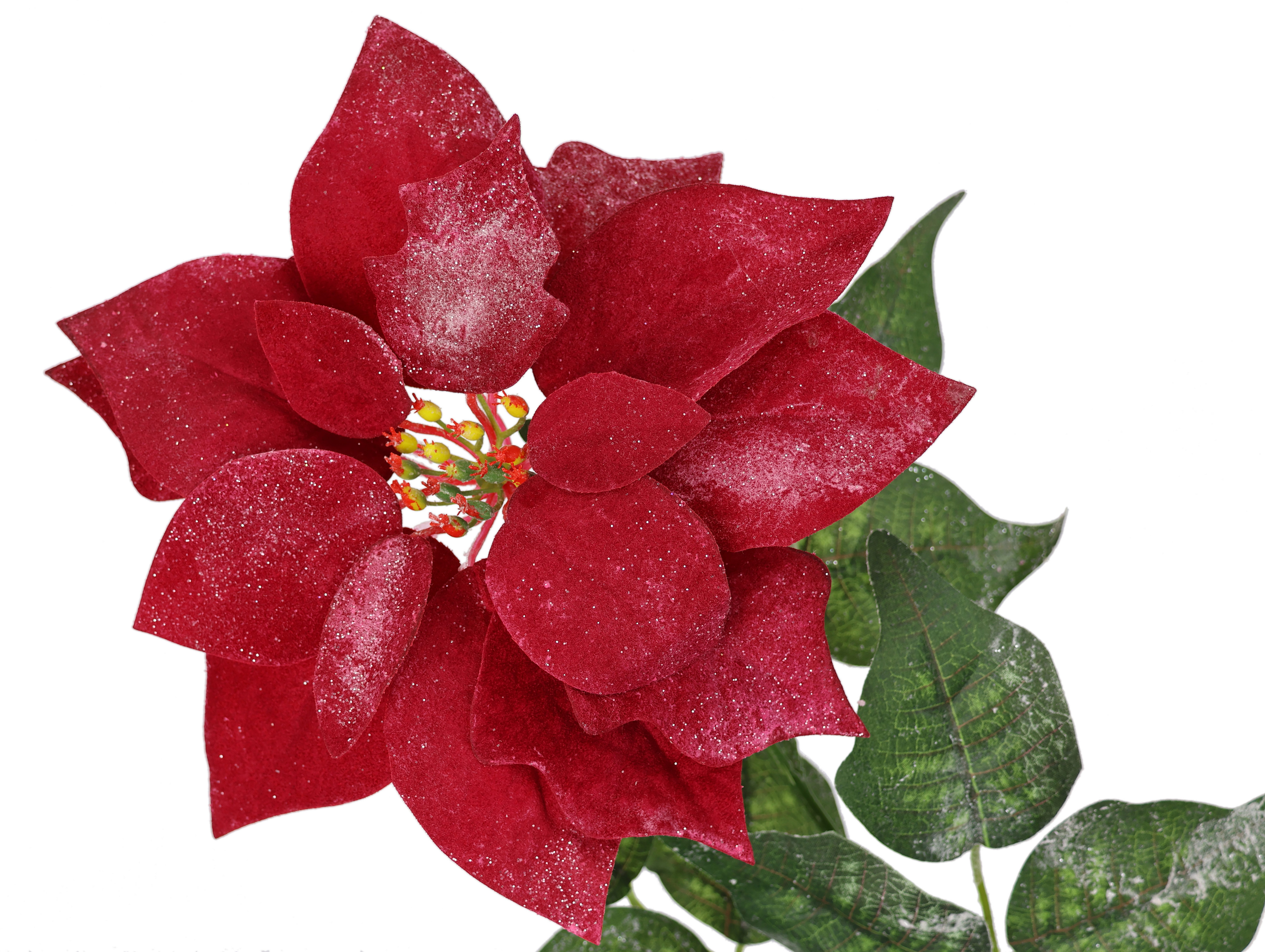 I.GE.A. Kunstbloem Poinsettia kerstster 3-delige set 70cm bloem kerstster kerstdecoratie adventster (3 stuks)