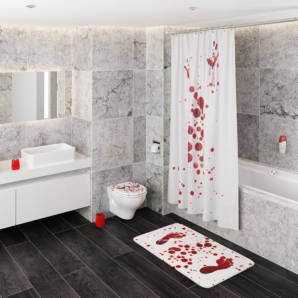 Sanilo Set badkameraccessoires Blood bestaand uit toiletzitting, badmat en wastafelplug (complete set, 3-delig)