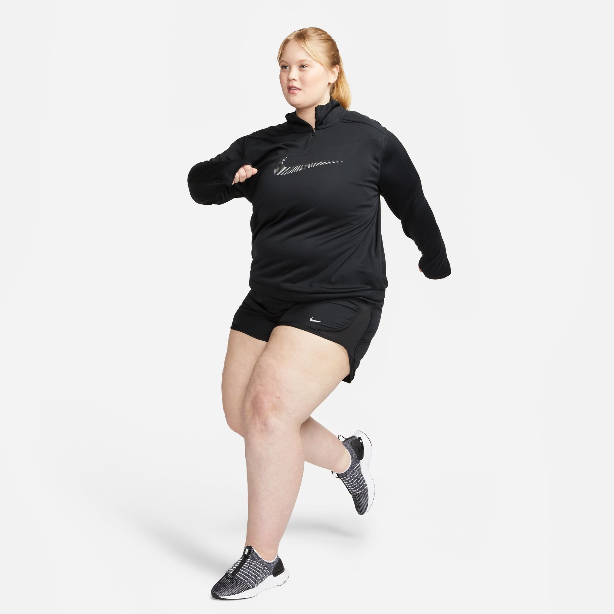 Nike Runningshirt DRI-FIT SWOOSH WOMEN'S 1 -ZIP RUNNING TOP (PLUS SIZE)