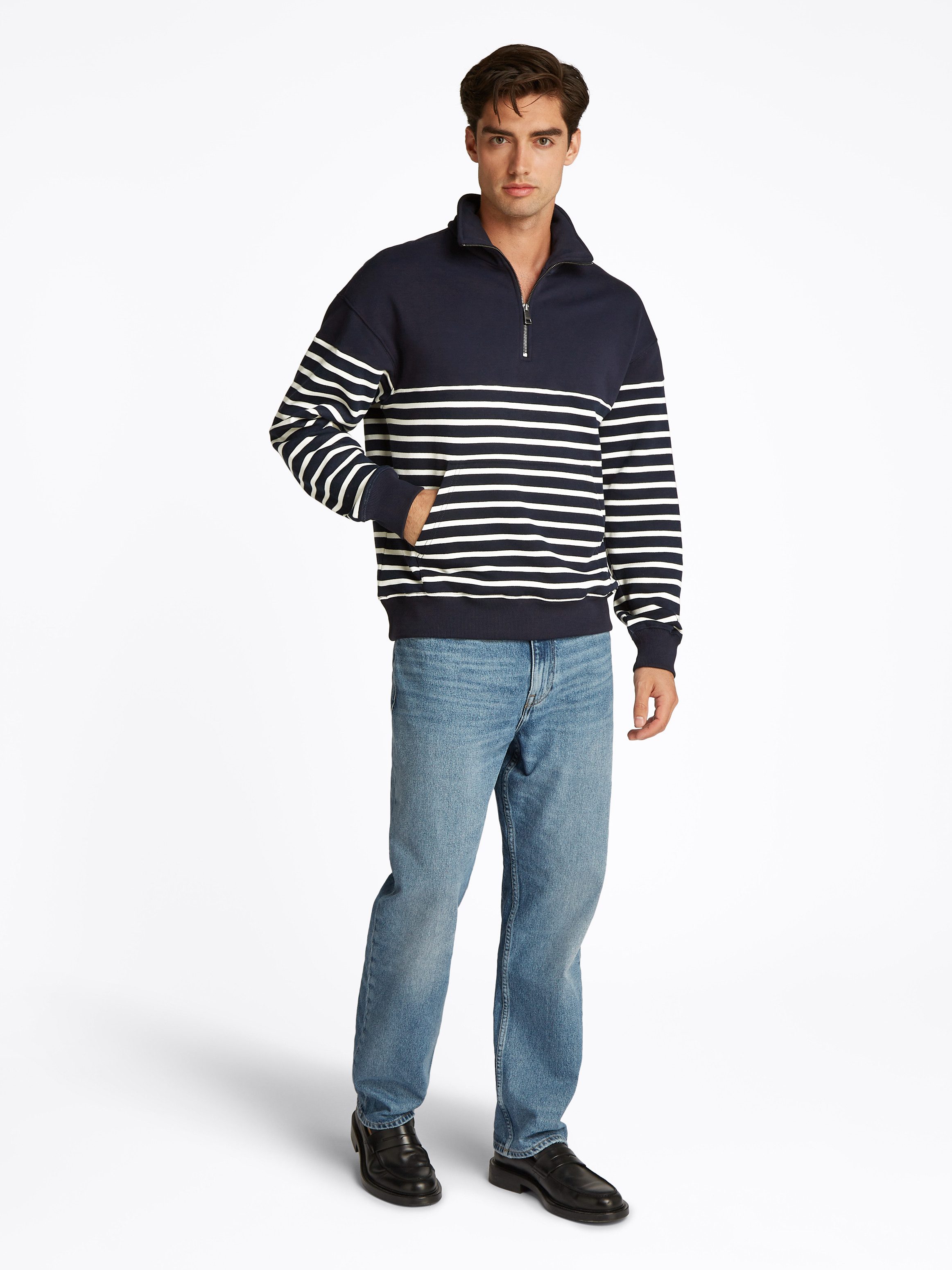 Tommy Hilfiger Sweatshirt PLACED STRIPE 1/4 ZIP