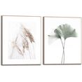 reinders! artprint set artprints botanisch groen natuur - planten - ginkgo - tempelboom blad (2 stuks) geel