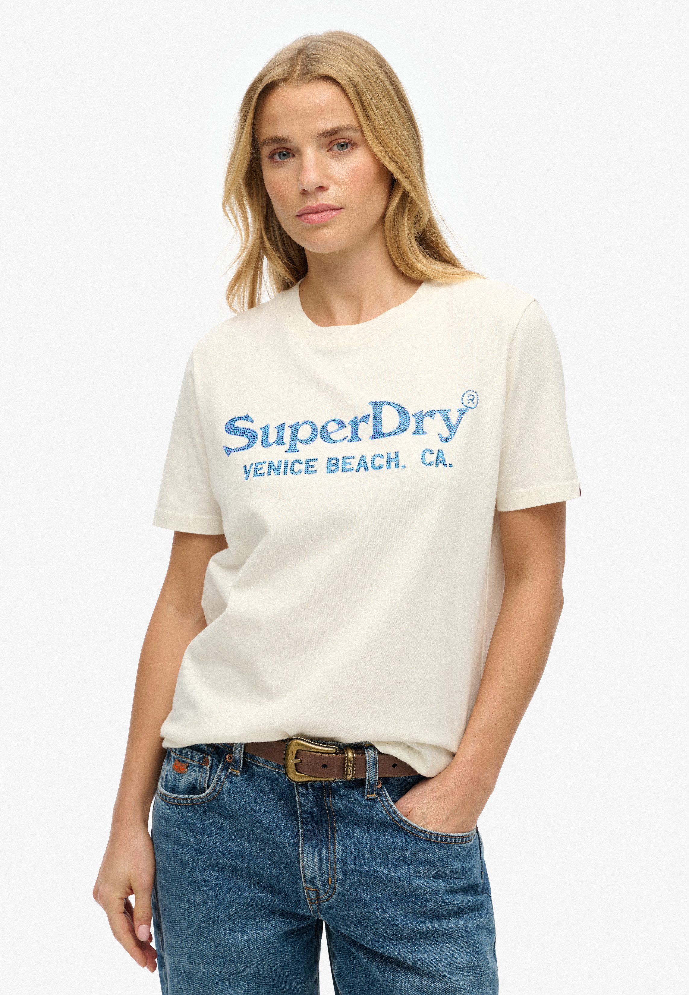 Superdry Shirt met korte mouwen VENUE METALLIC RELAXED TEE