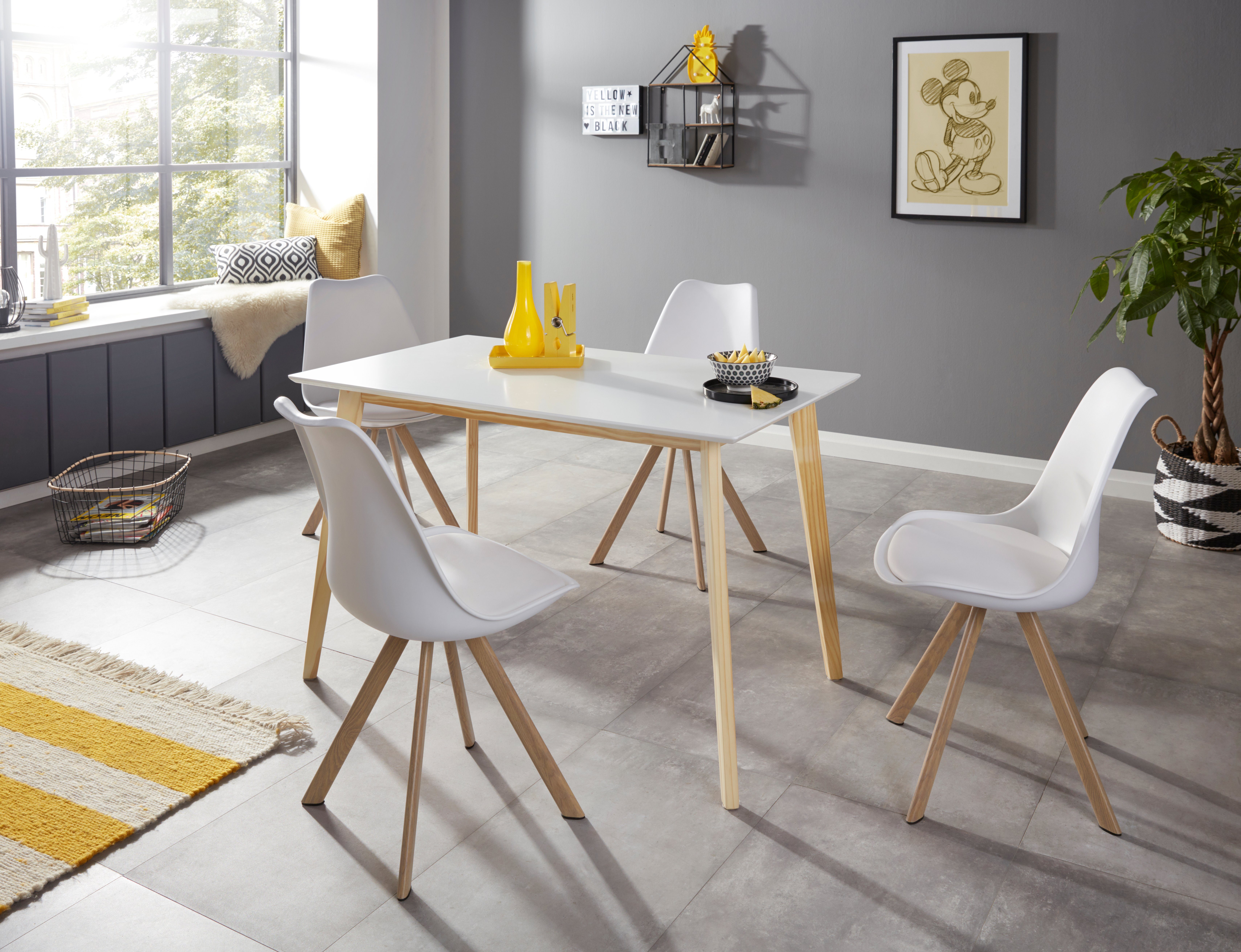 INOSIGN Eethoek LEVENT bestaand uit 4 lazio stoelen en 1 cody eettafel (set, 5-delig) eethoeken wit
