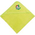 wewo fashion handdoek met capuchon haas met geborduurd motief (1 stuk) groen