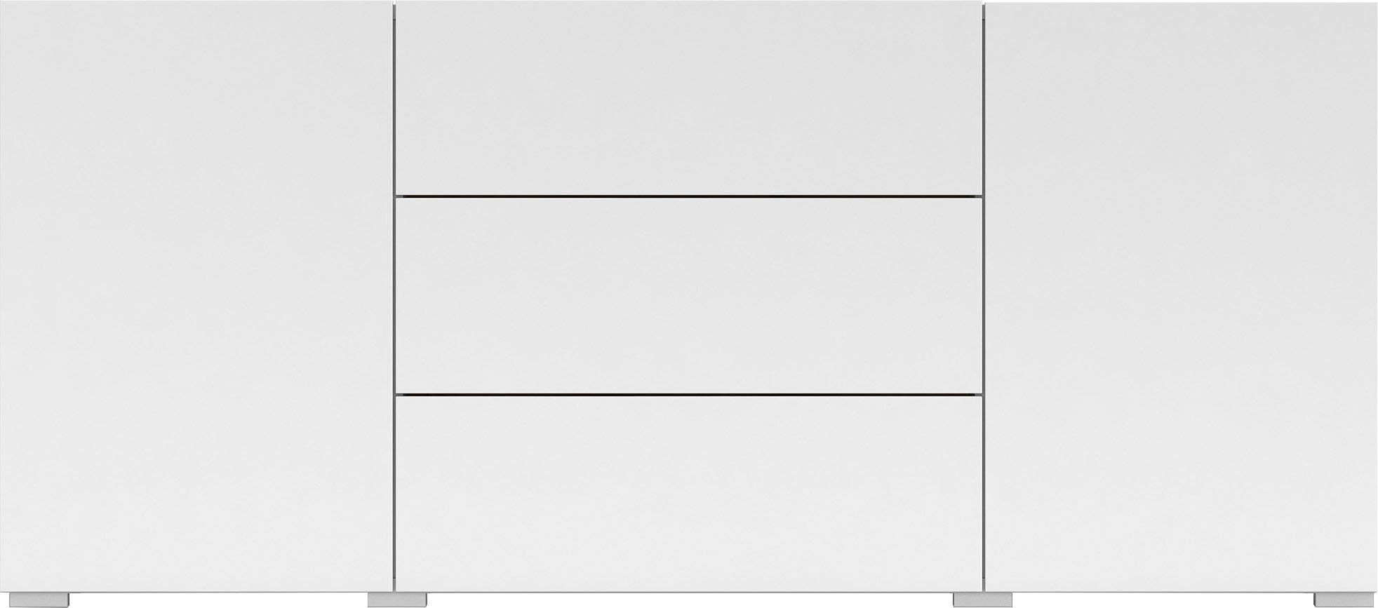 INOSIGN Dressoir Ava, breedte 140 cm, hangend en staand te monteren moderne grepless commode, ladekast, 2 deuren/3 lades