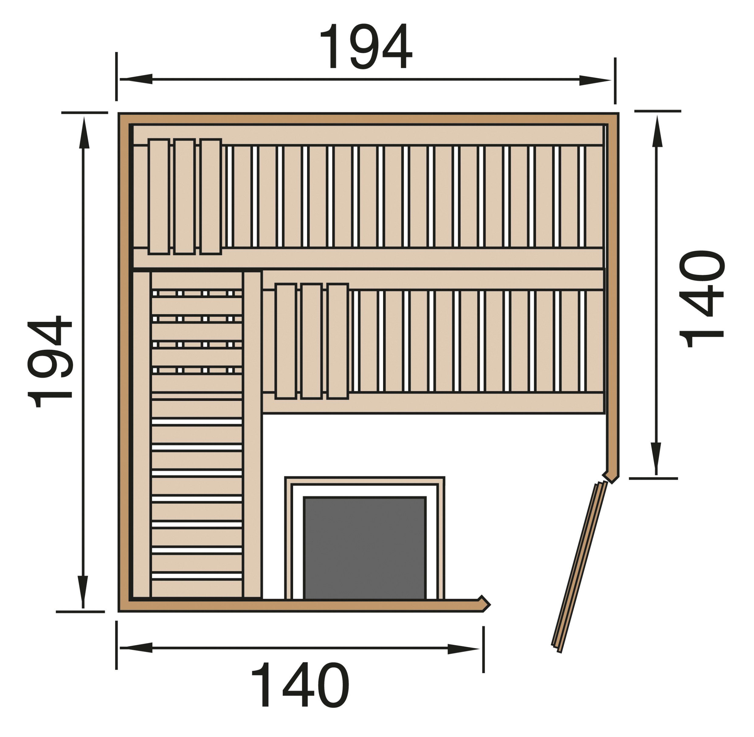 weka Sauna Varberg 3 7,5 kw kachel met externe bediening