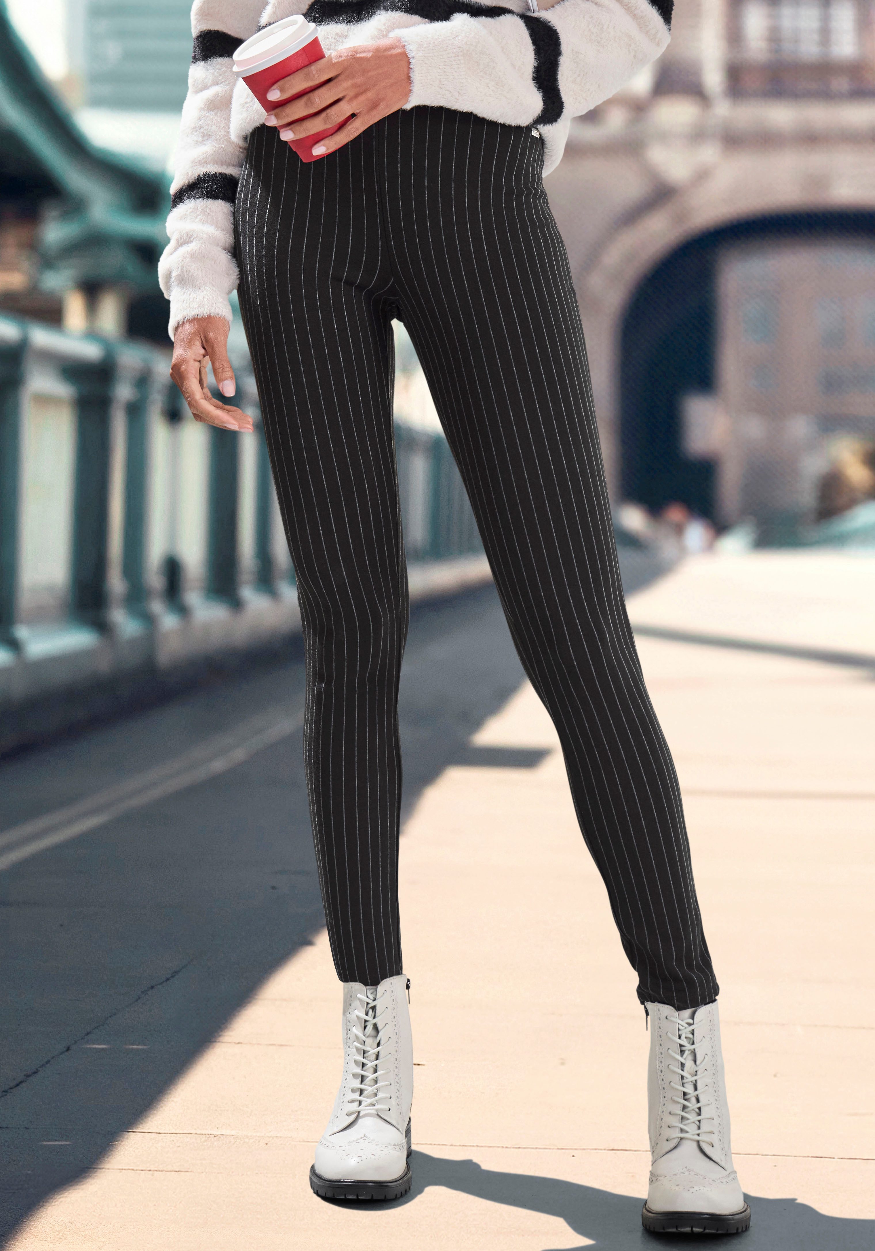 Lascana Legging met krijtstrepen