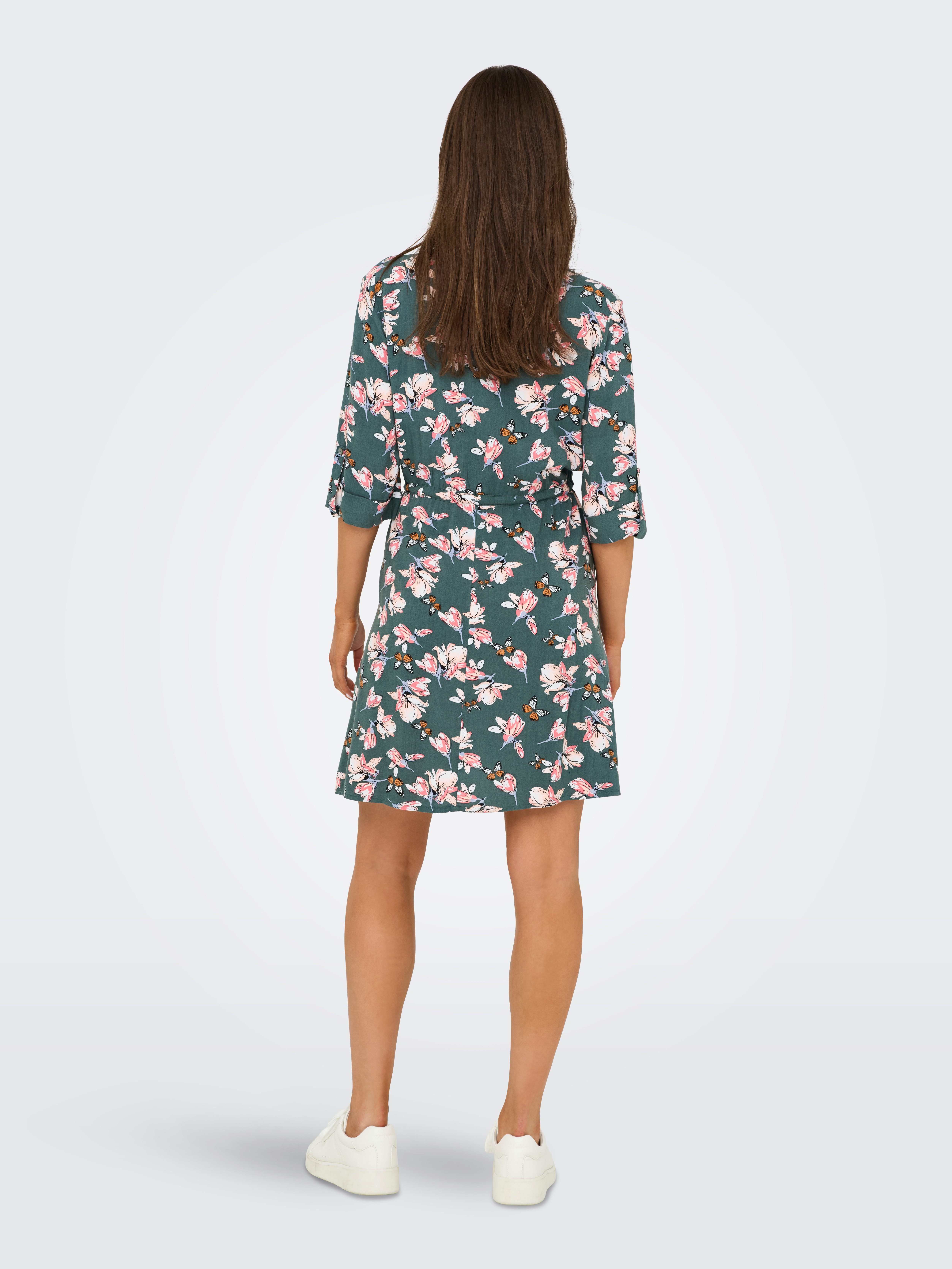 Only Tuniekjurk ONLCORA 3/4 V-NECK TUNIC CS PTM