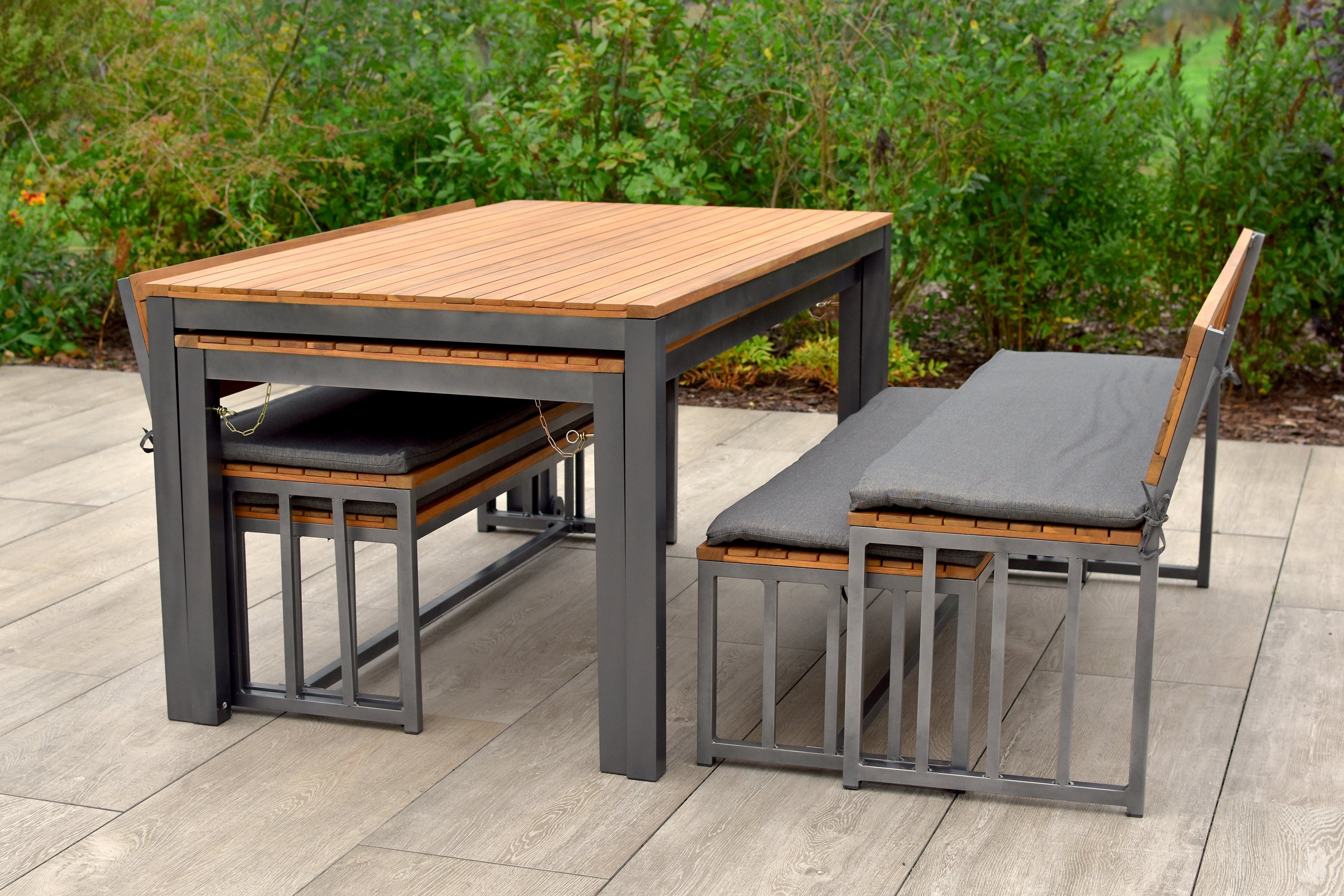 MERXX Tuin-eethoek Milos Set is compleet in elkaar op te bergen, geschikt voor 12 personen (set, 10-delig)