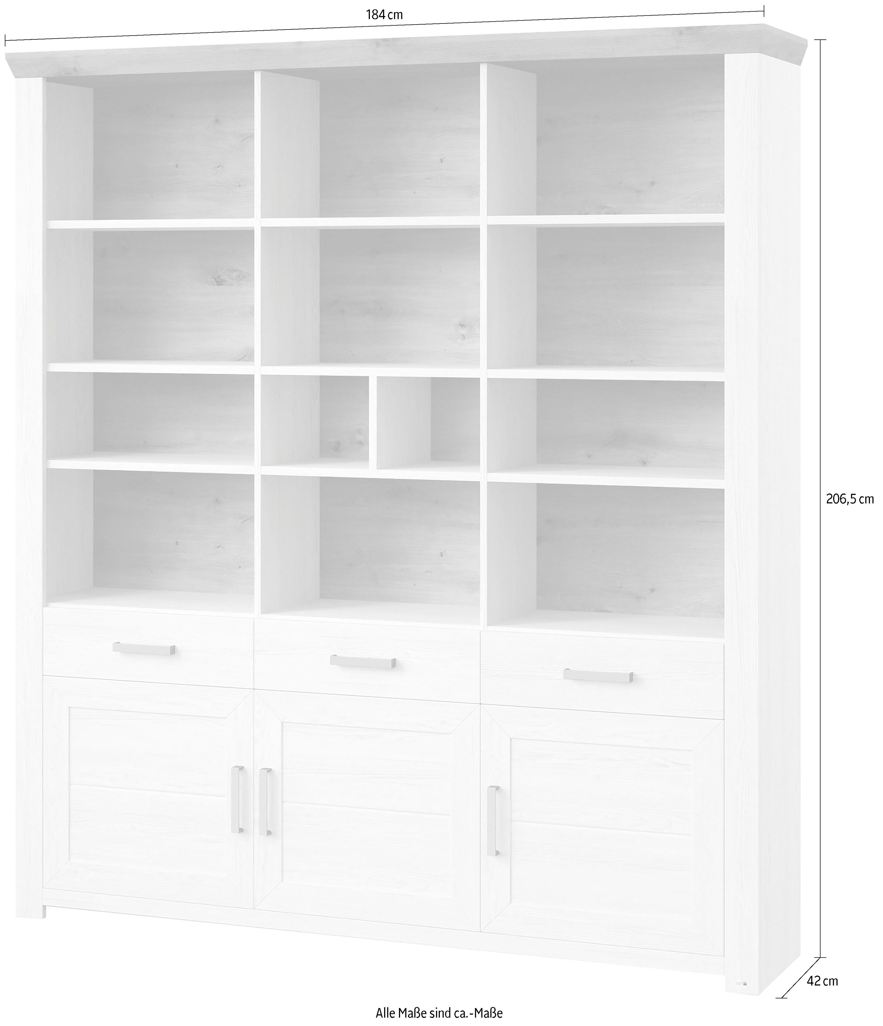 set one by Musterring Ordnerrek York open ontwerp, optioneel met verlichting, 3 kleuren, breedte 184 cm