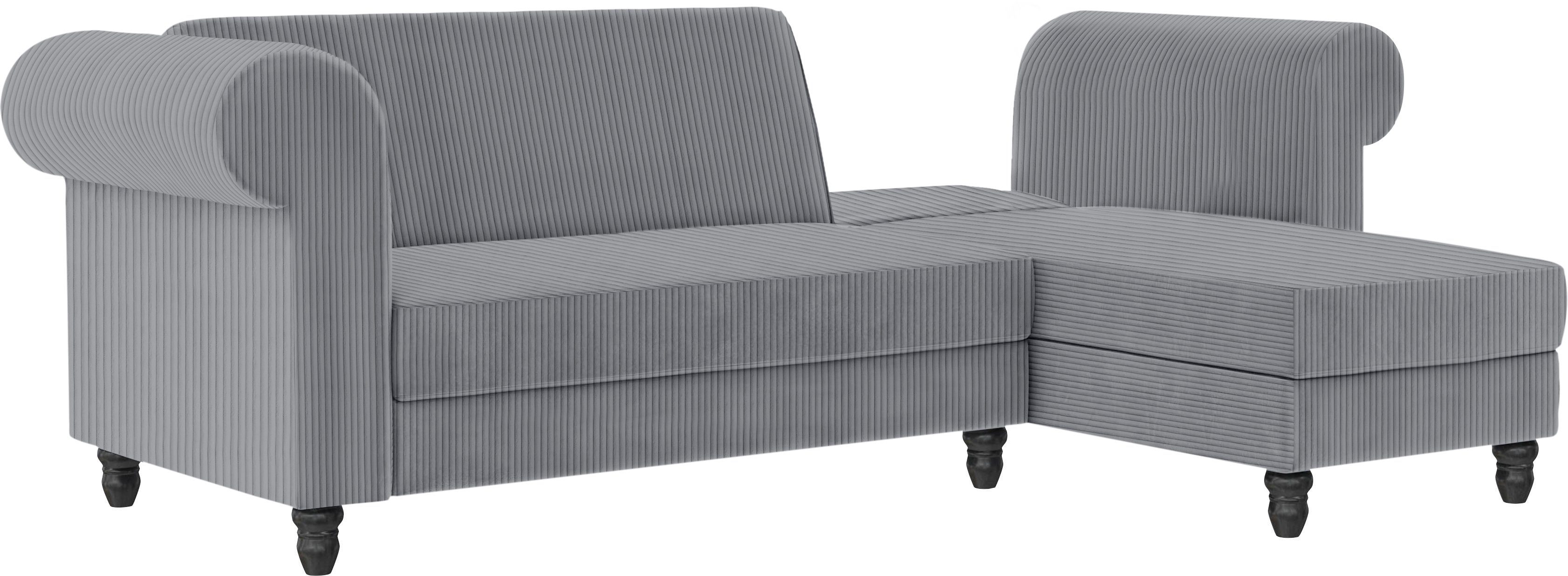 Dorel Home Hoekbank Felix II, L-model, bedbank 241cm (ligoppervlak 108x195 cm),