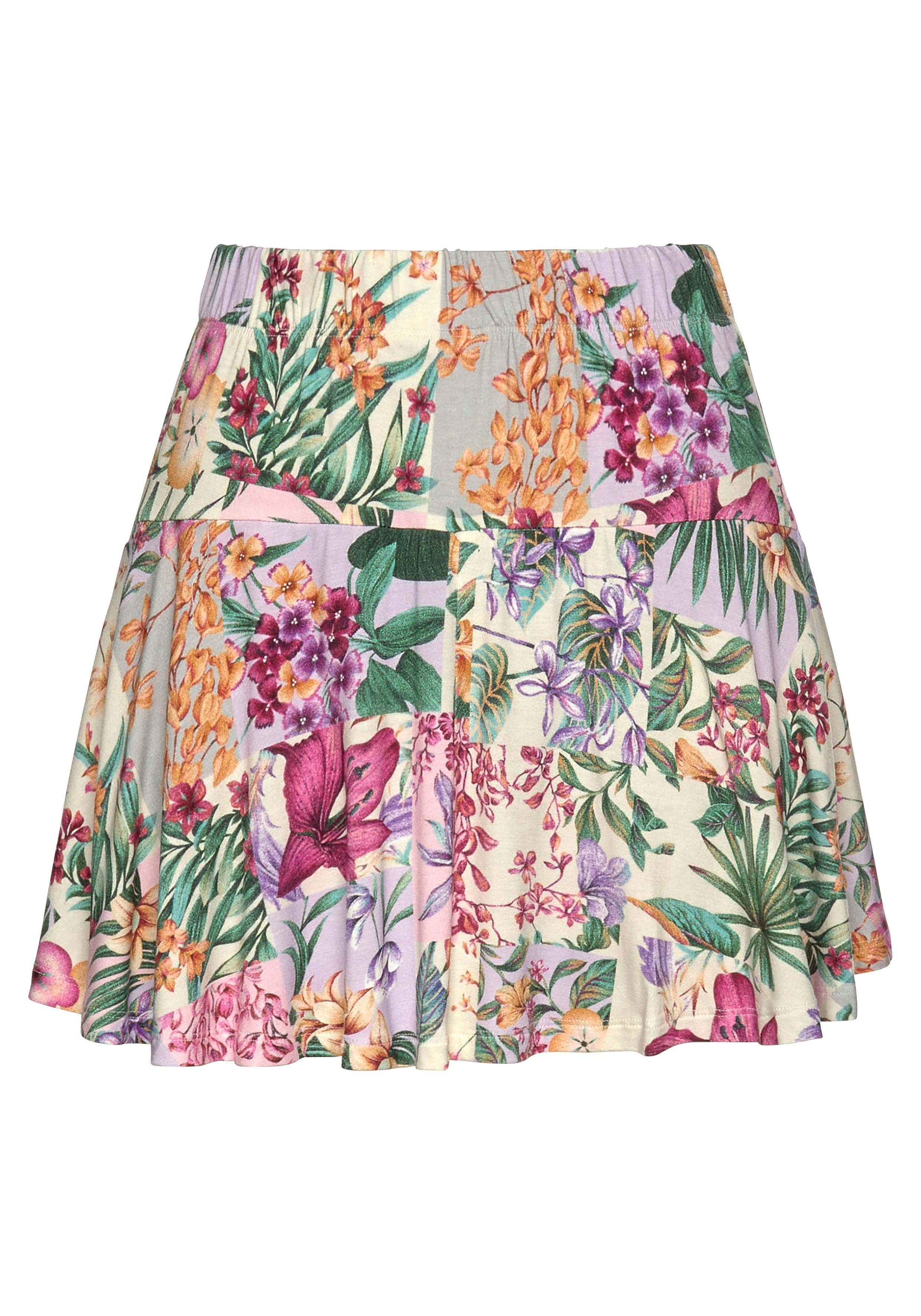 Lascana Broekrok met all-over print, skort, rok (skirt) en broek (short), zomers