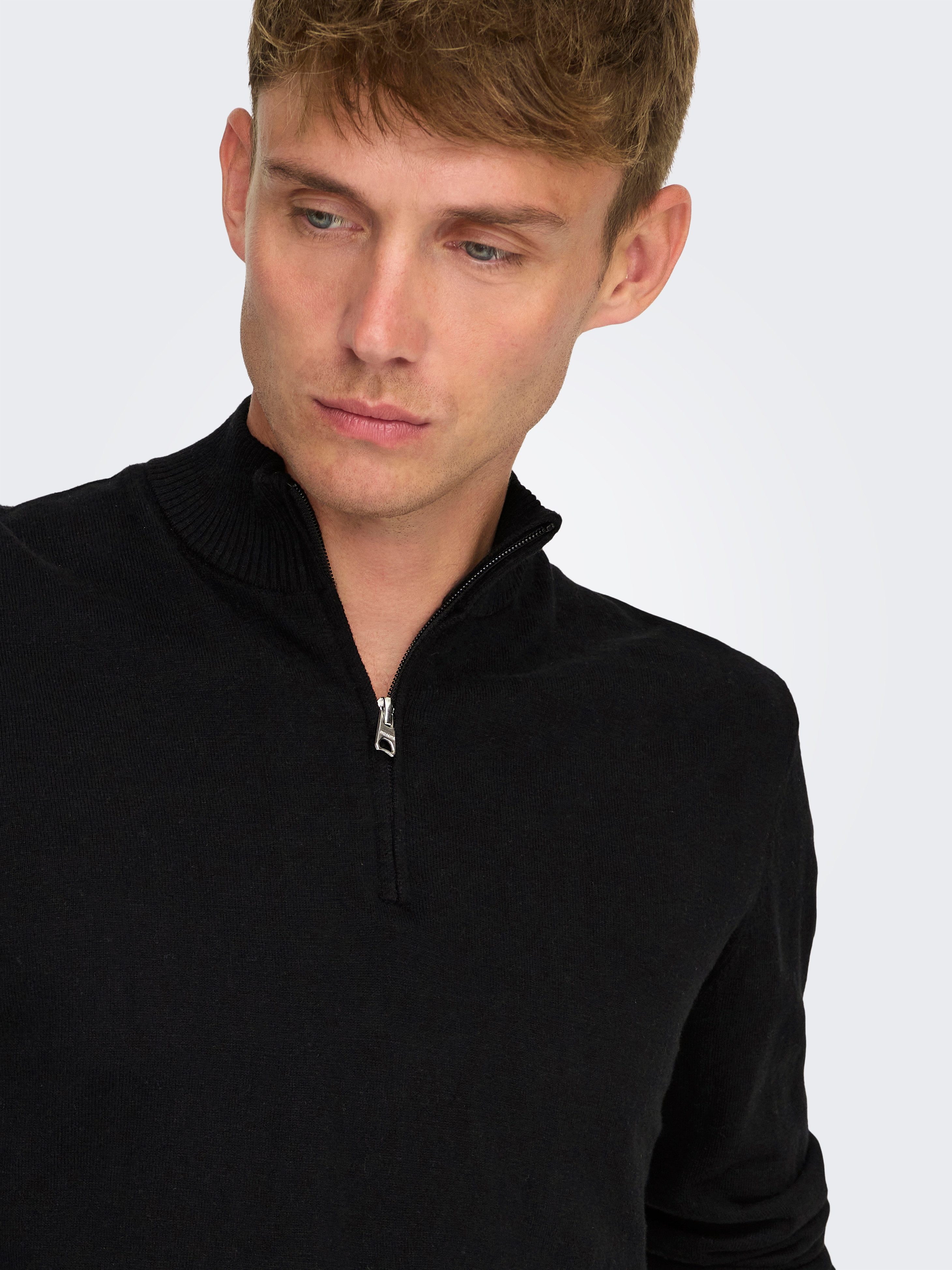 ONLY & SONS Schipperstrui ONSLOUI REG 12 MEL HALF ZIP KNIT NOOS