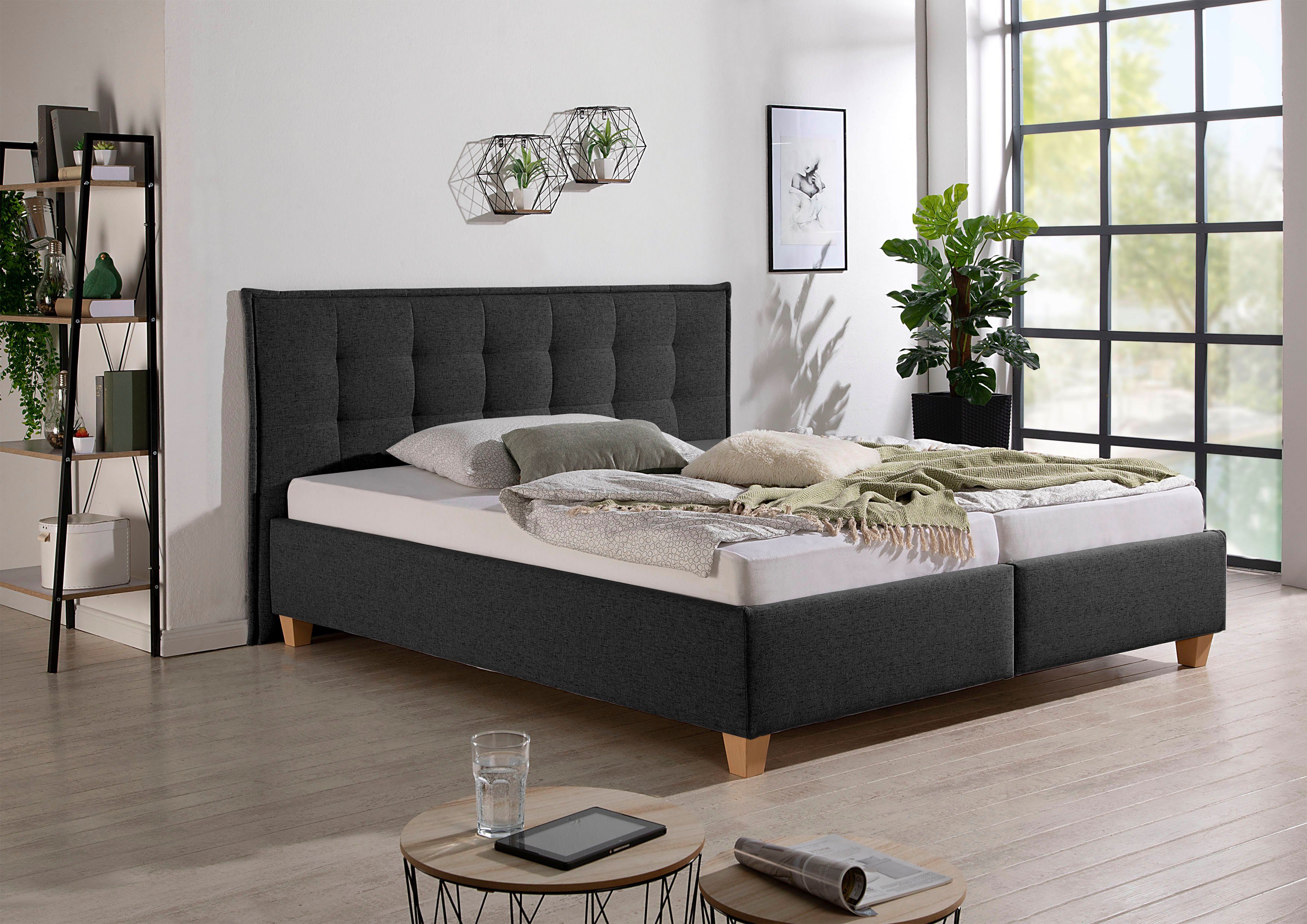 Maintal Gestoffeerd bed inclusief bedkist bedden grijs
