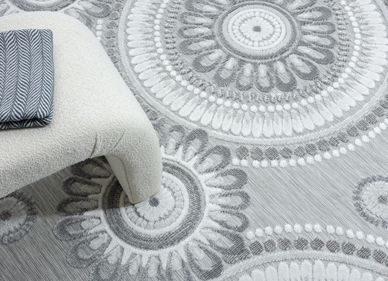 Myflair Möbel & Accessoires Vloerkleed Loop, MAGAZIJNOPRUIMING! modern ontwerp, hoog-laag effect, geschikt voor buiten, balkon, terras