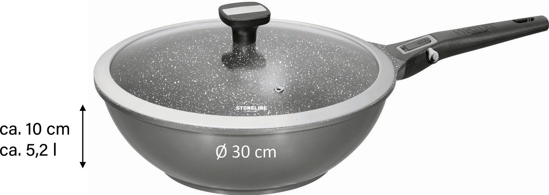 STONELINE Wok Imagination PLUS unieke steenpartikelcoating, ø 30 cm, inductie