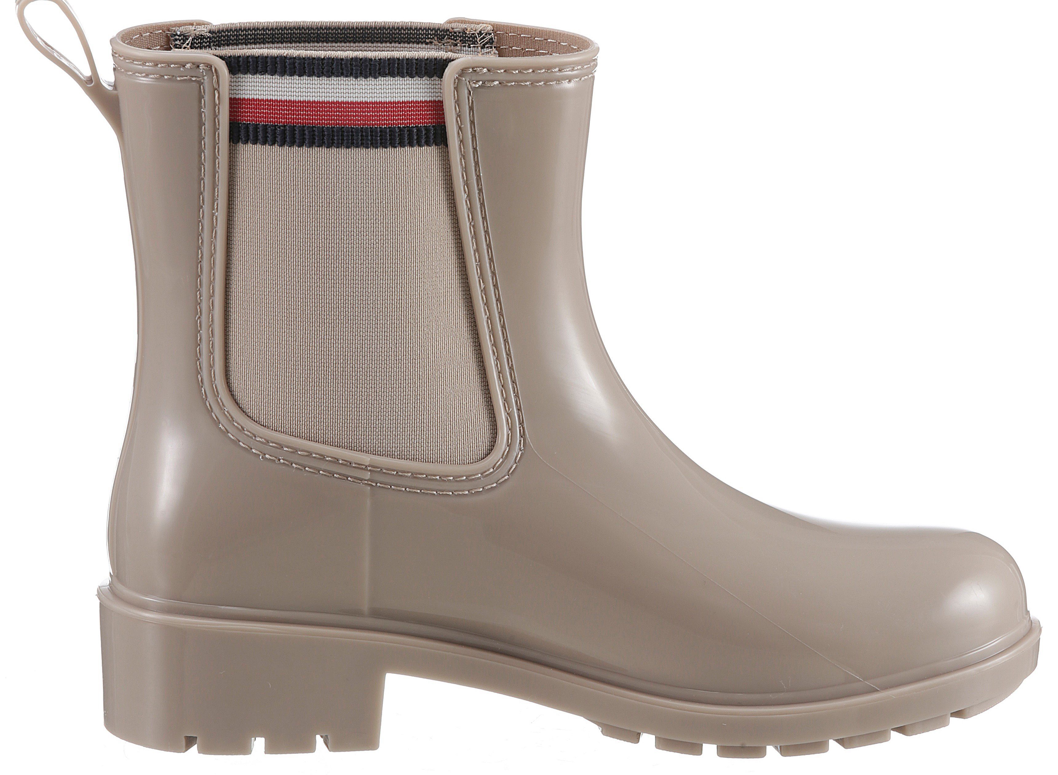 Tommy Hilfiger Chelsea-boots CORPORATE ELASTIC RAINBOOT met stretchinzet aan beide zijden