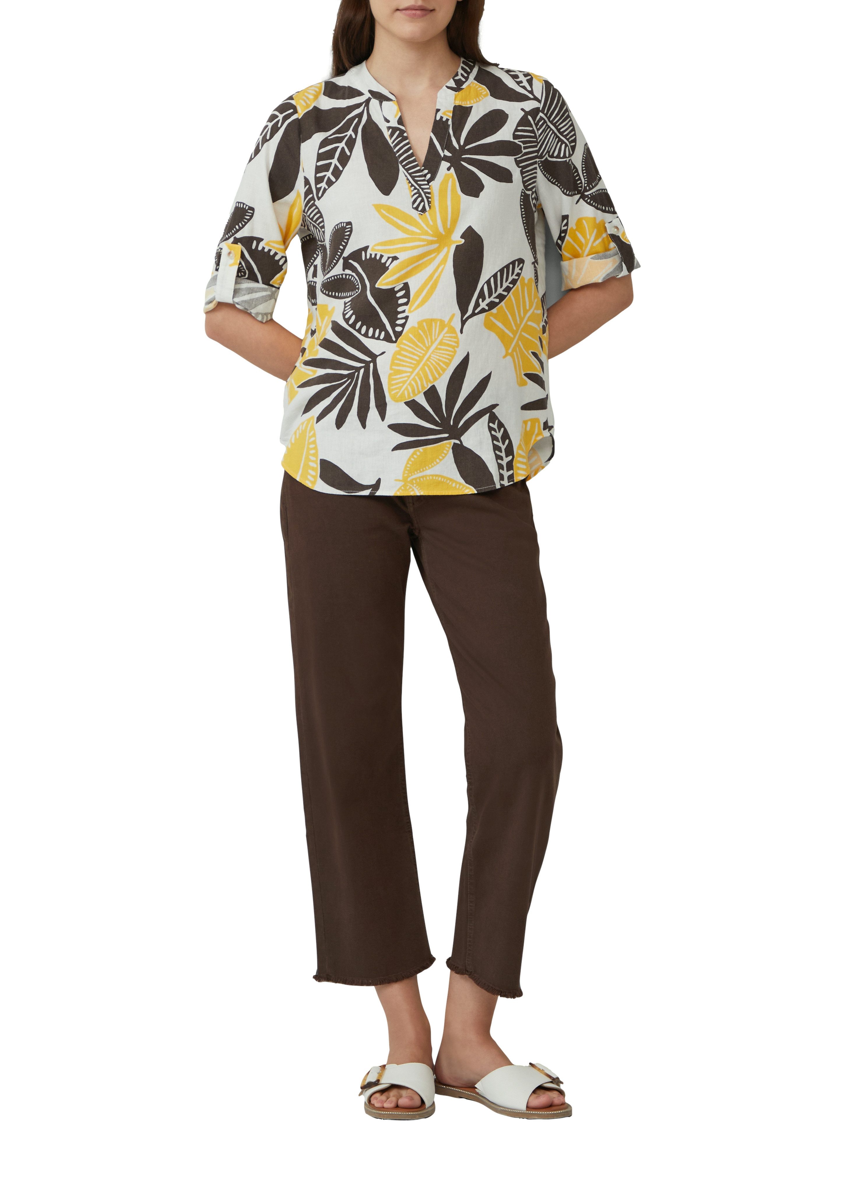 s.Oliver Gedessineerde blouse met een bloemmotief