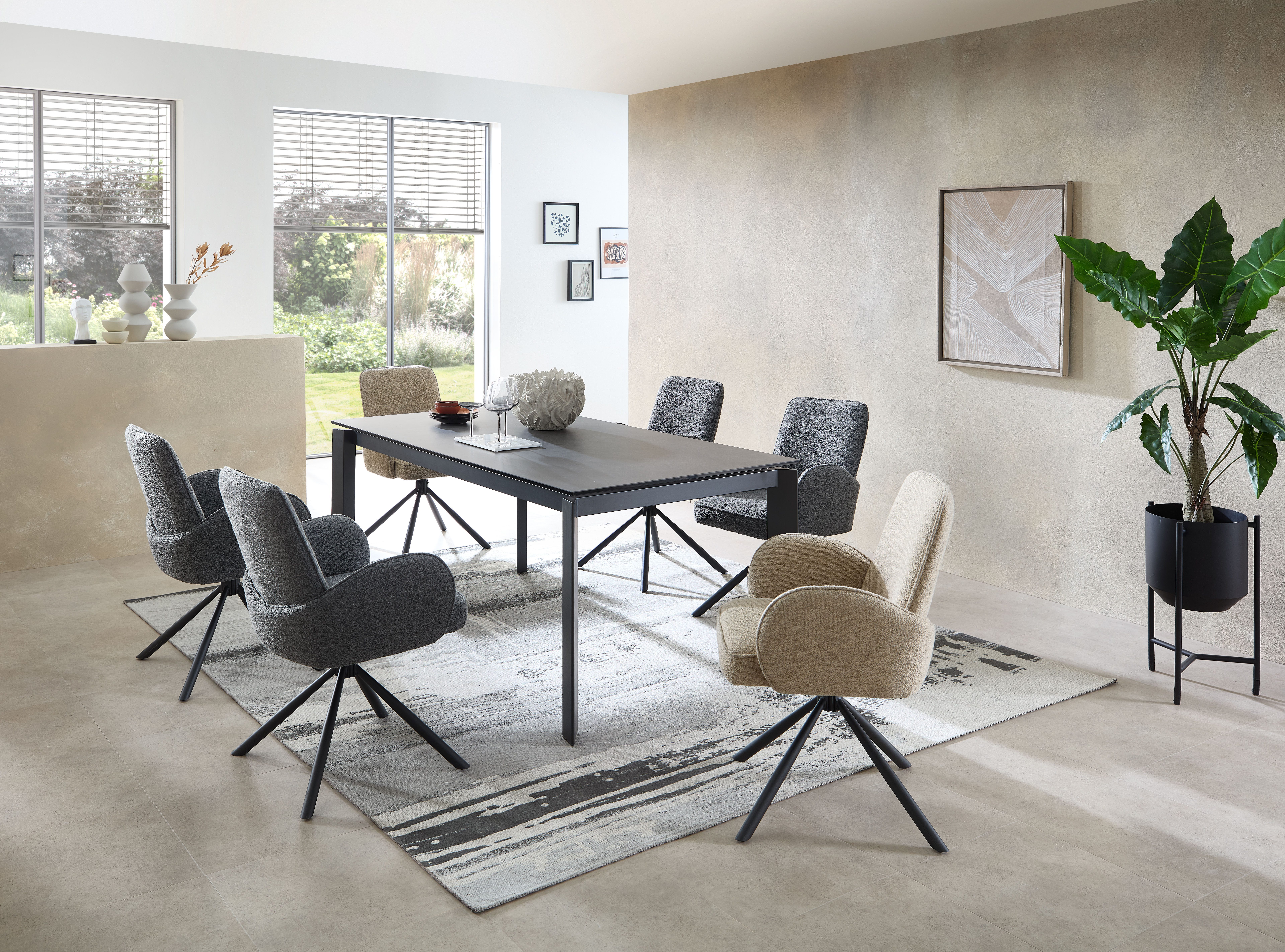 Stolkom Eettafel Paul eettafel keramiek, uitschuifbaar tot 240 cm, BxHxD 180x76x95 cm