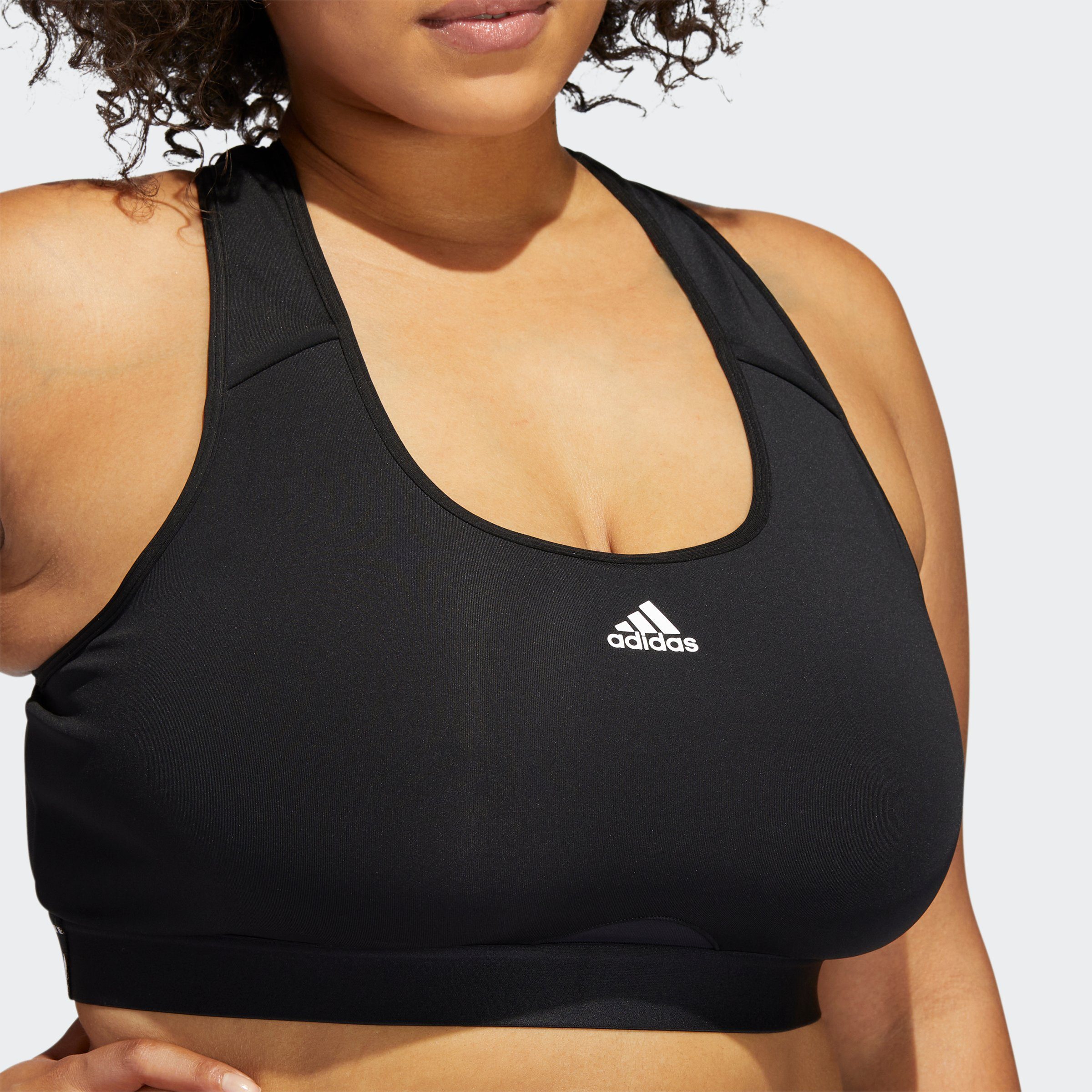 adidas Performance Sport-bh ADIDAS POWERREACT training medium-support – GROTE maten (1-delig)