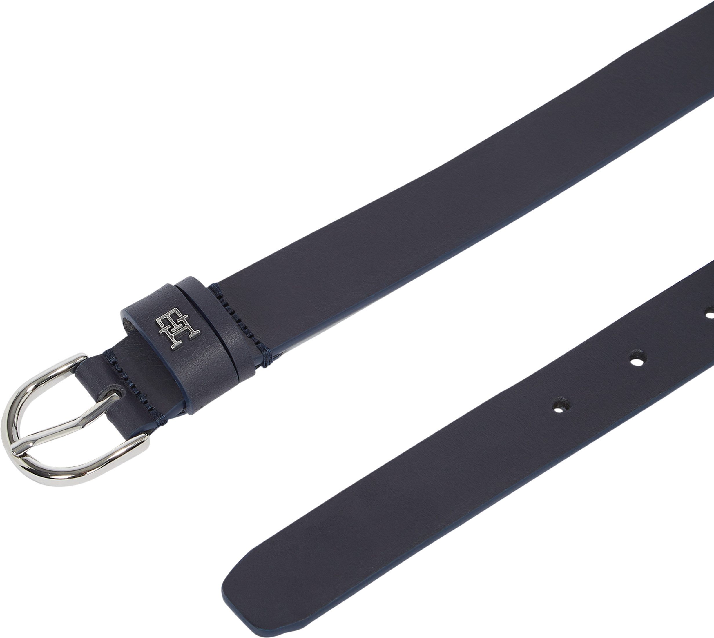 Tommy Hilfiger Leren riem ESSENTIAL EFFORTLESS 2.5 SILVER Eenvoudige doornsluiting, metalen embleem