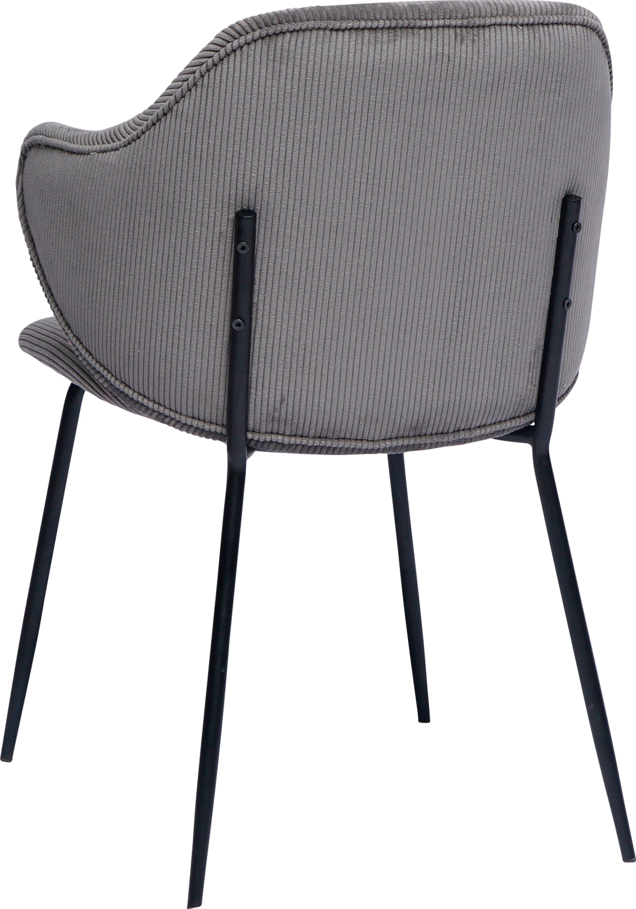 SalesFever Stoel met armleuningen Bekleding in corduroy-look (set, 2 stuks)