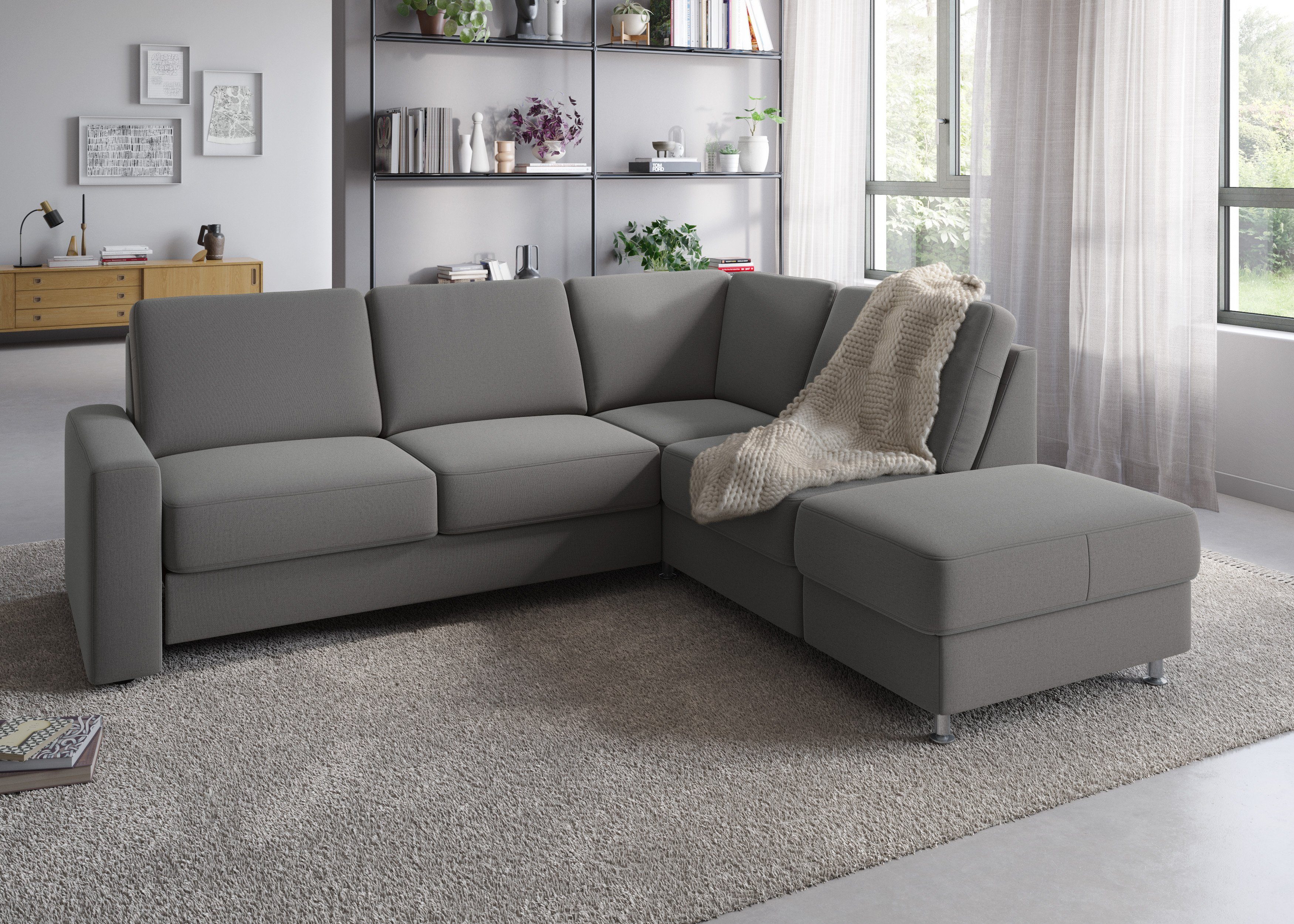 sit&more Hoekbank Naar keuze met slaapfunctie en bedkist, inclusief comfortabele binnenvering