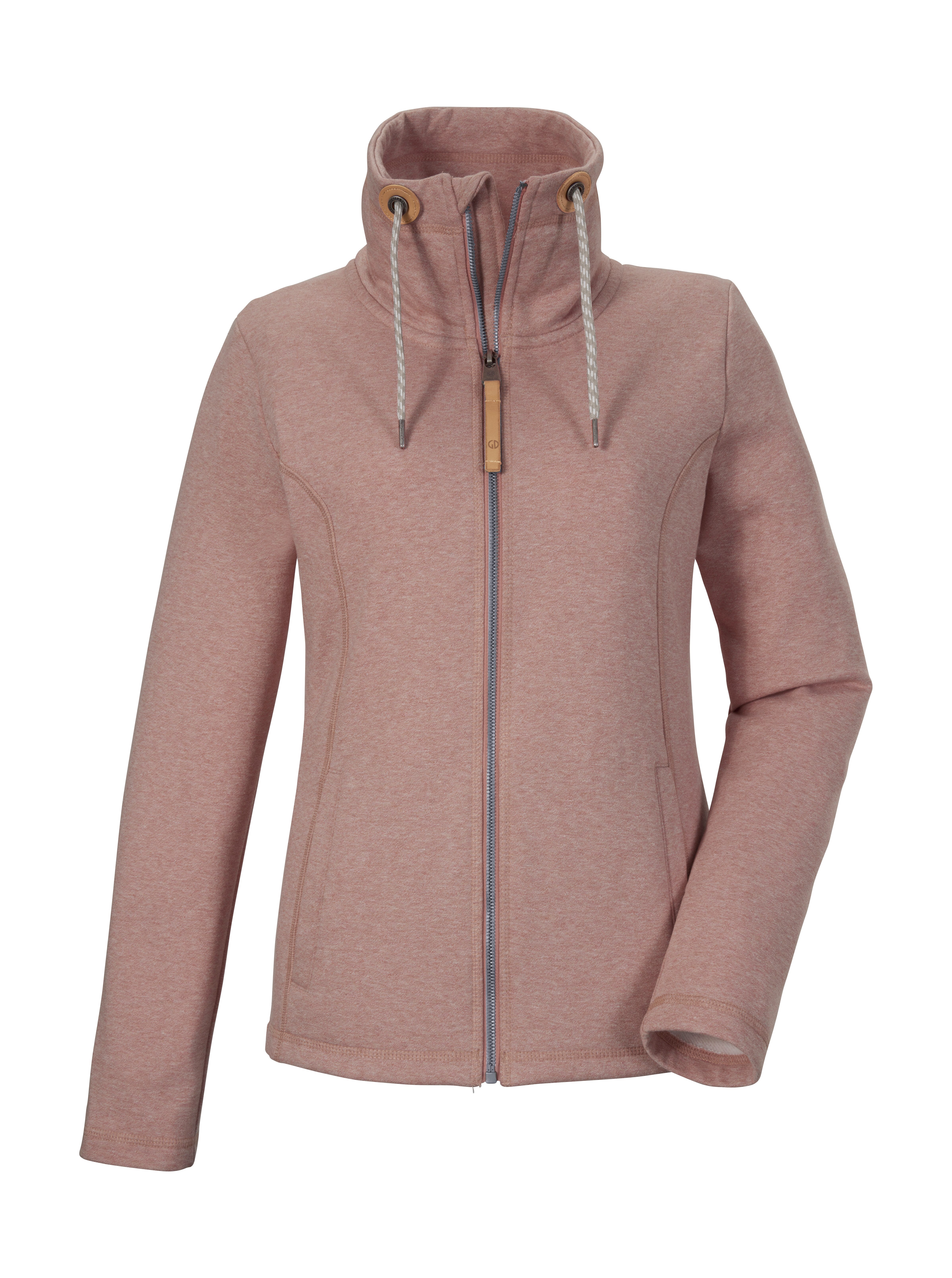 G.I.G.A. DX by killtec Fleecejack GS 80 WMN KNTFLC JCKT Breis fleecejack met opstaande kraag, melange-look dames fleece vesten maat 48 grijs