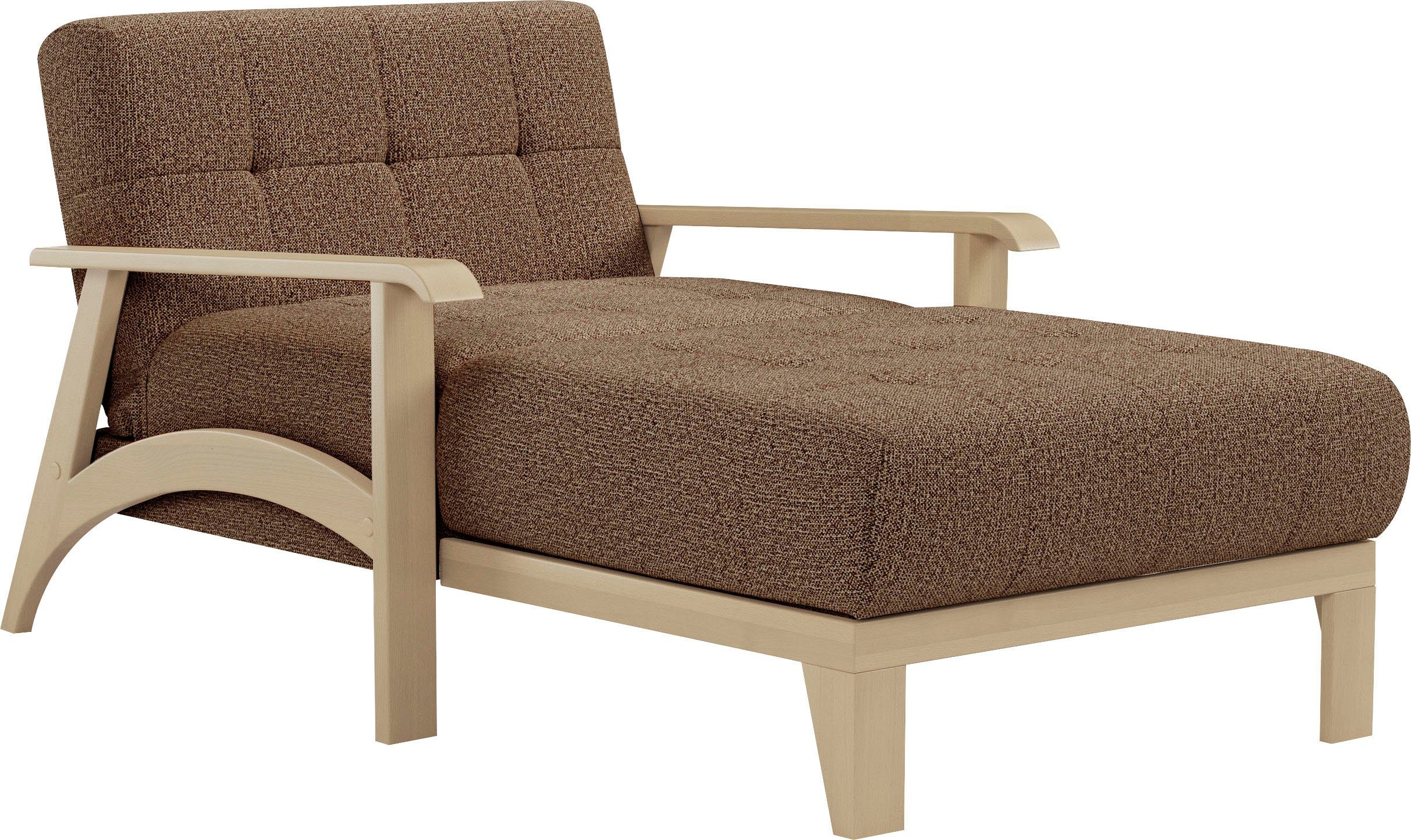 sit&more Récamier Billund Armleuningen van natuurlijk beukenhout, verschillende bekledingen en kleuren