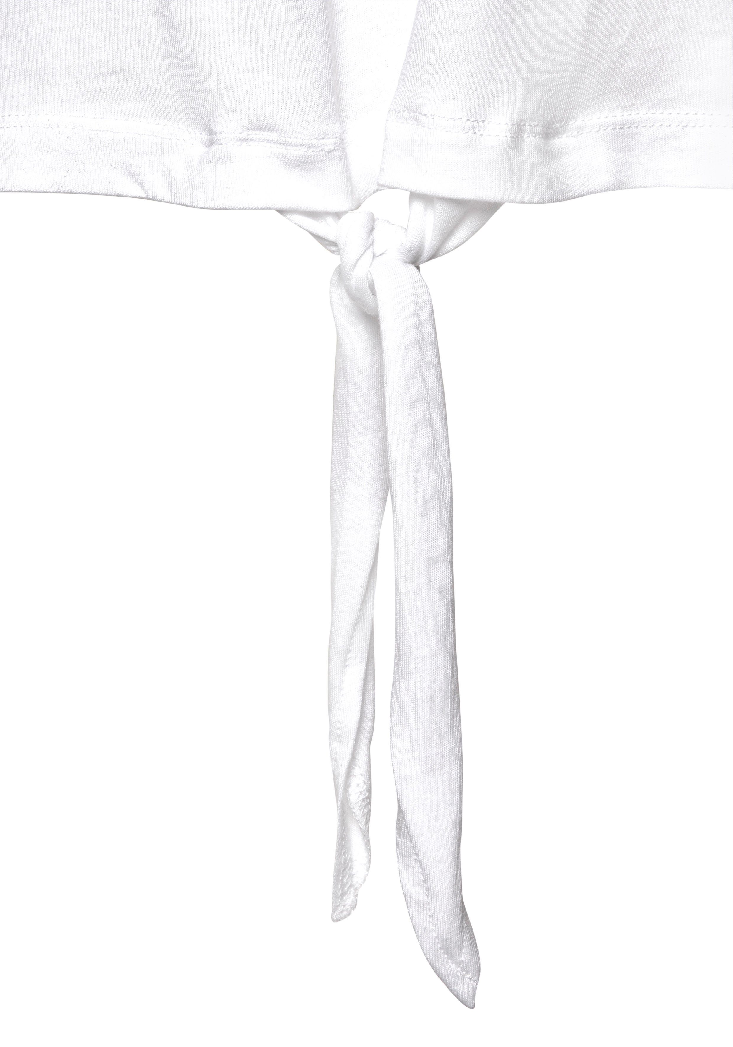 H.I.S Shirt met korte mouwen met logoprint achter en cut-outs op de schouders katoenmix