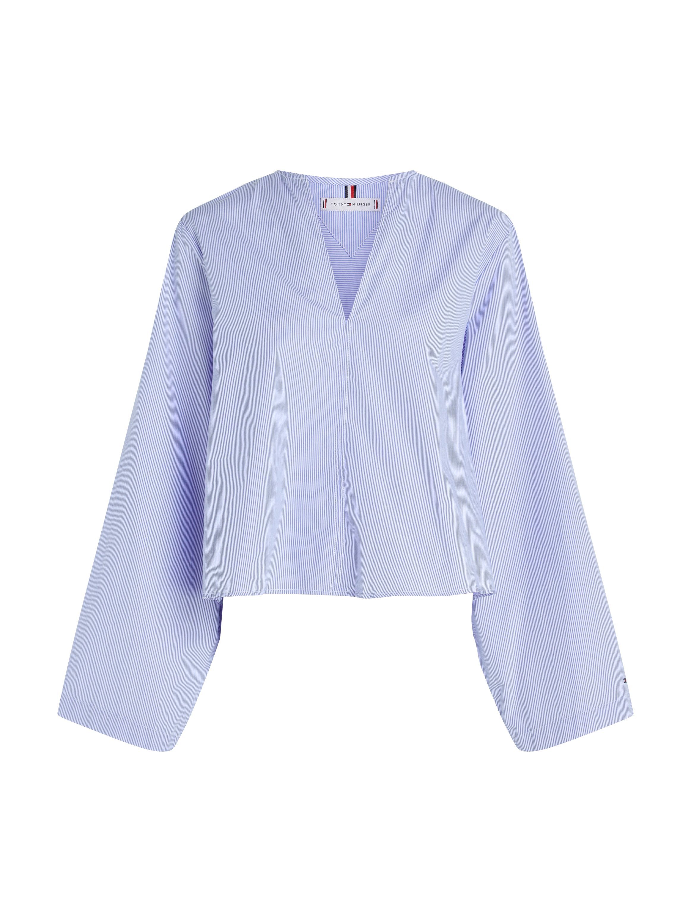 Tommy Hilfiger Overhemdblouse COTTON STP V-NECK BLOUSE