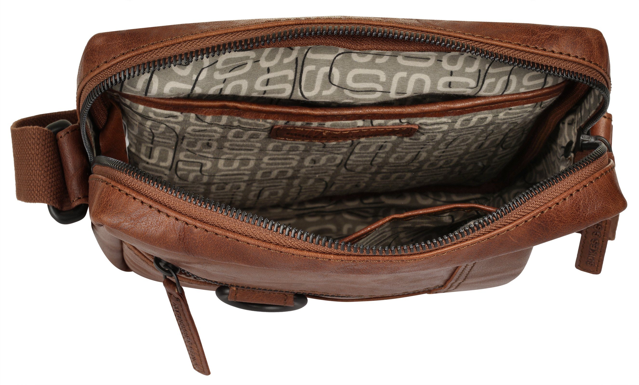 Spikes & Sparrow Schoudertas echt leder