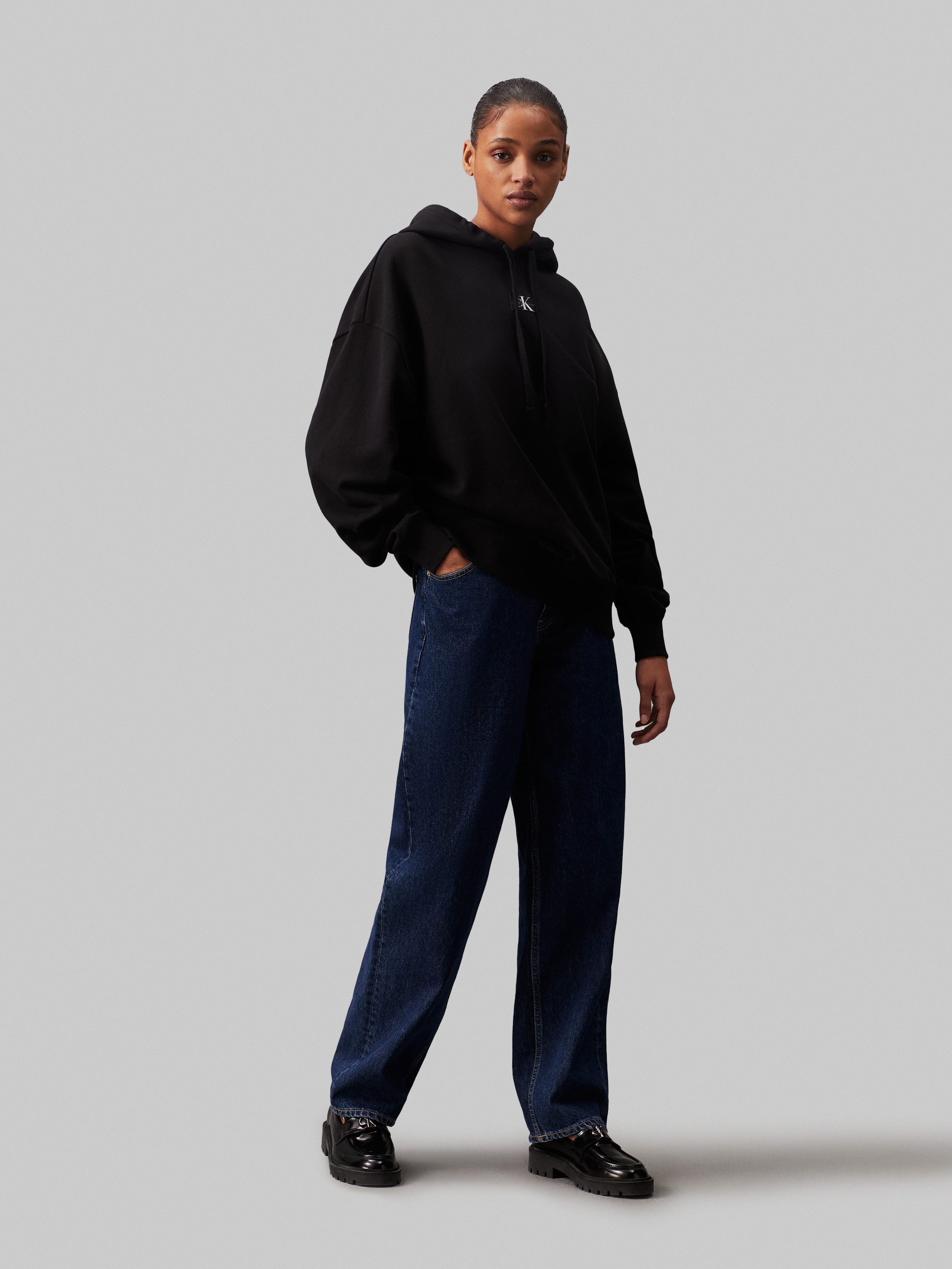 Calvin Klein Lang sweatshirt WOVEN LABEL OVERSIZED HOODIE