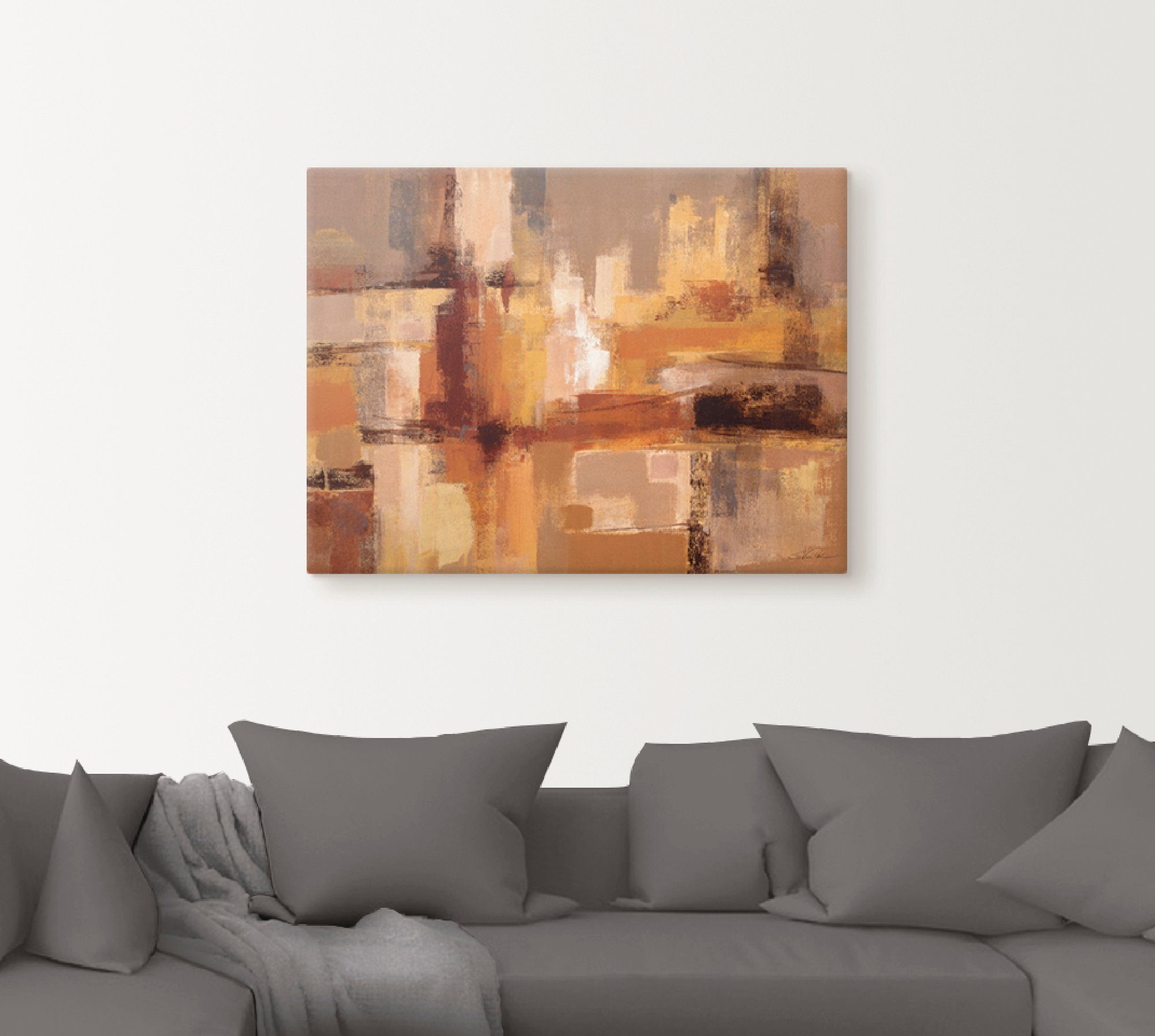 Artland Artprint op linnen Zandkastelen gespannen op een spieraam