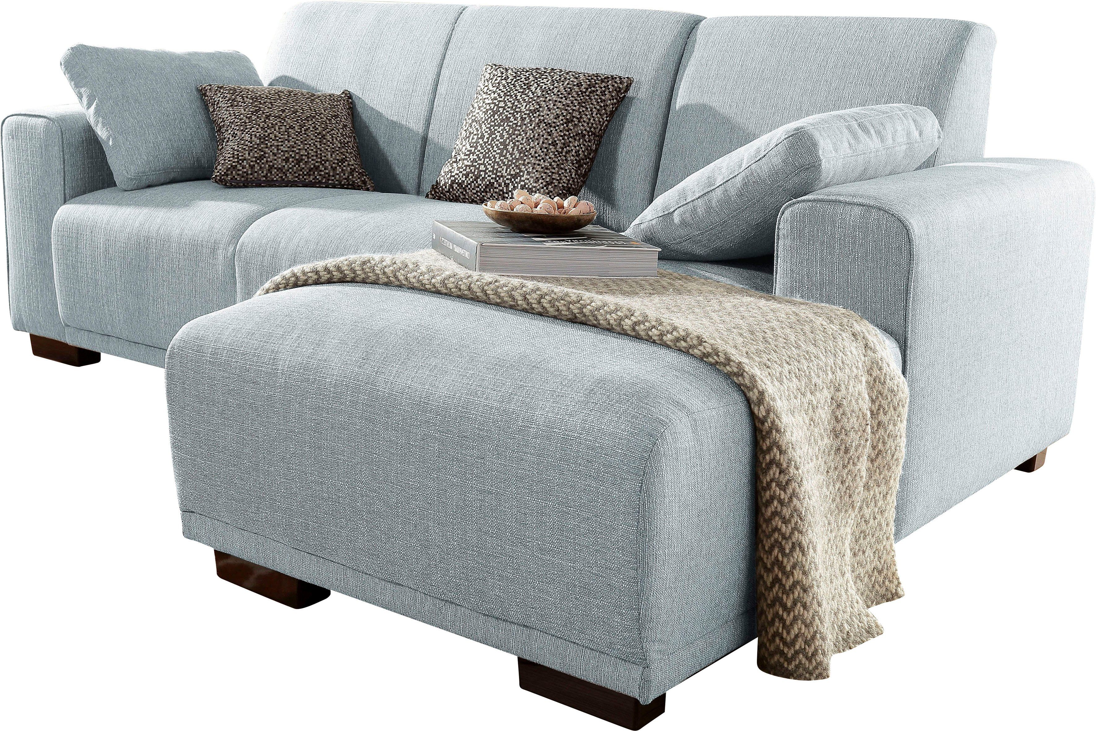 Home affaire Hoekbank BORNHOLM L-vorm met chaise longue, afmetingen B/D/H: 234/162/85 cm Recamiere links of rechts bestelbaar, golfvering, inclusief 2 kussens