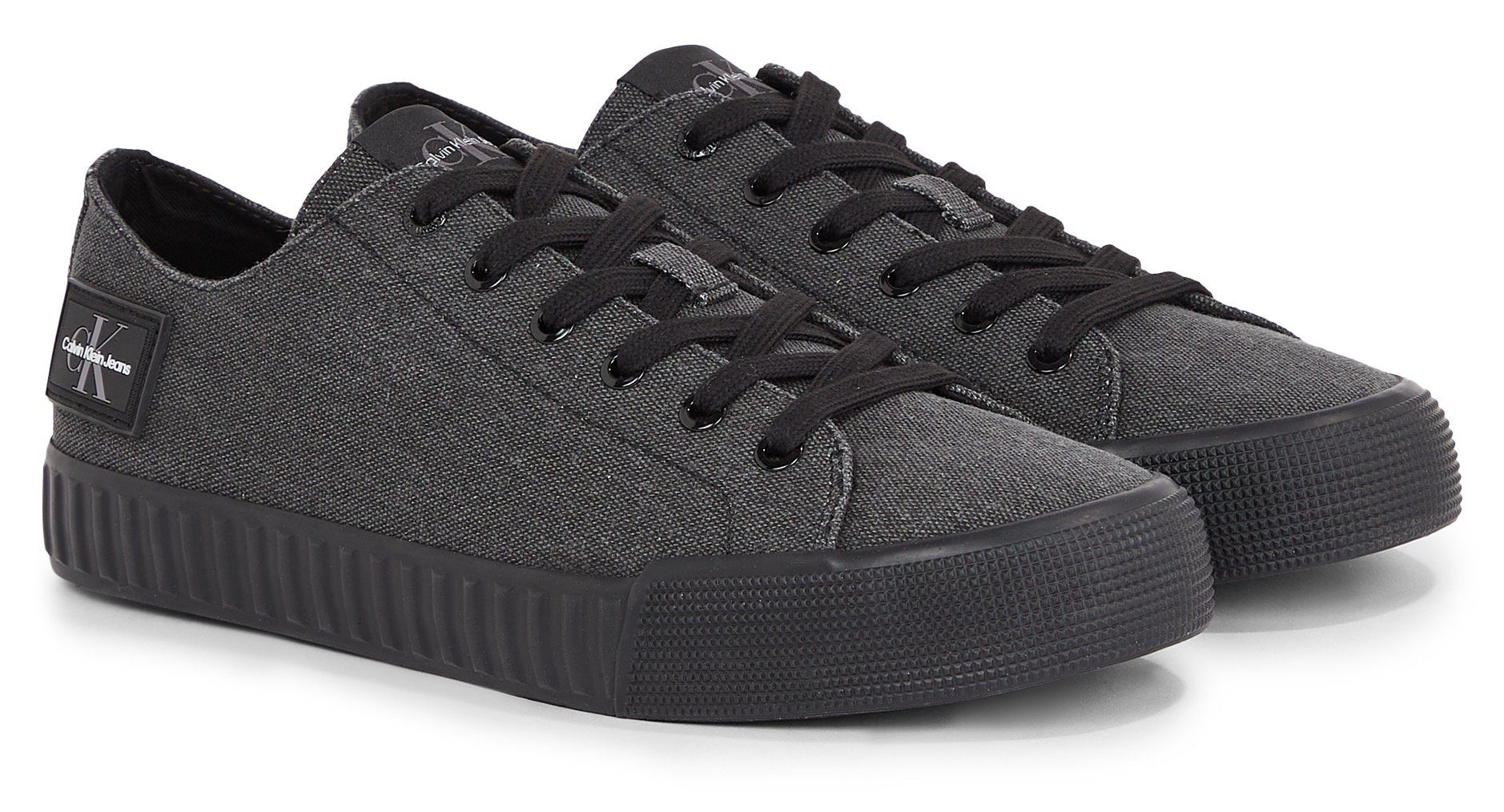 Calvin Klein Sneakers SKATER VULC LOW LACEUP CS ML DIF met label aan de hiel, vrijetijdsschoen, halfhoge schoen, veterschoen