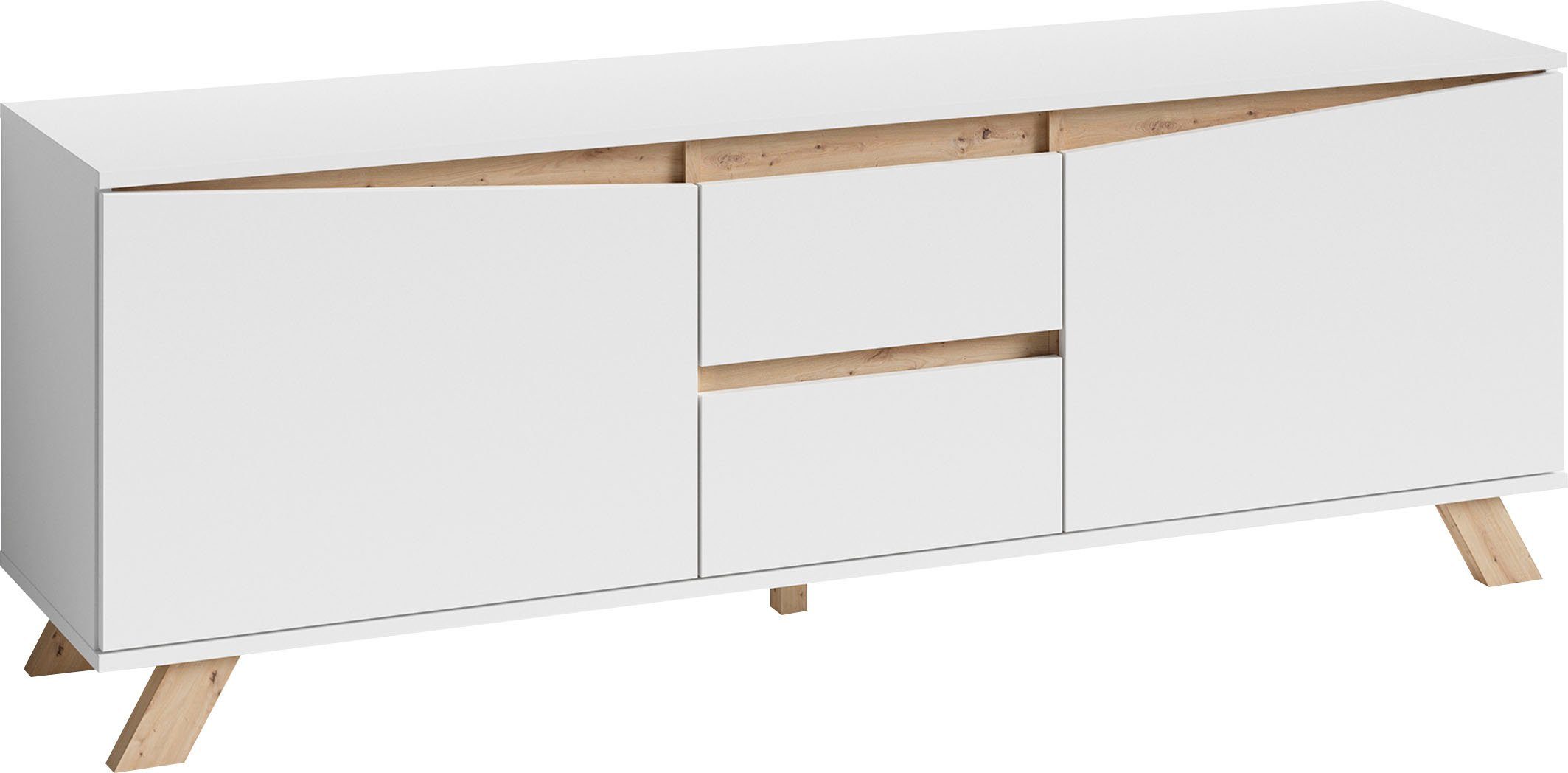 INOSIGN Tv-meubel VALENTIN 160 cm tv-meubel met 2 deuren en 2 lades in modern scandinavisch design