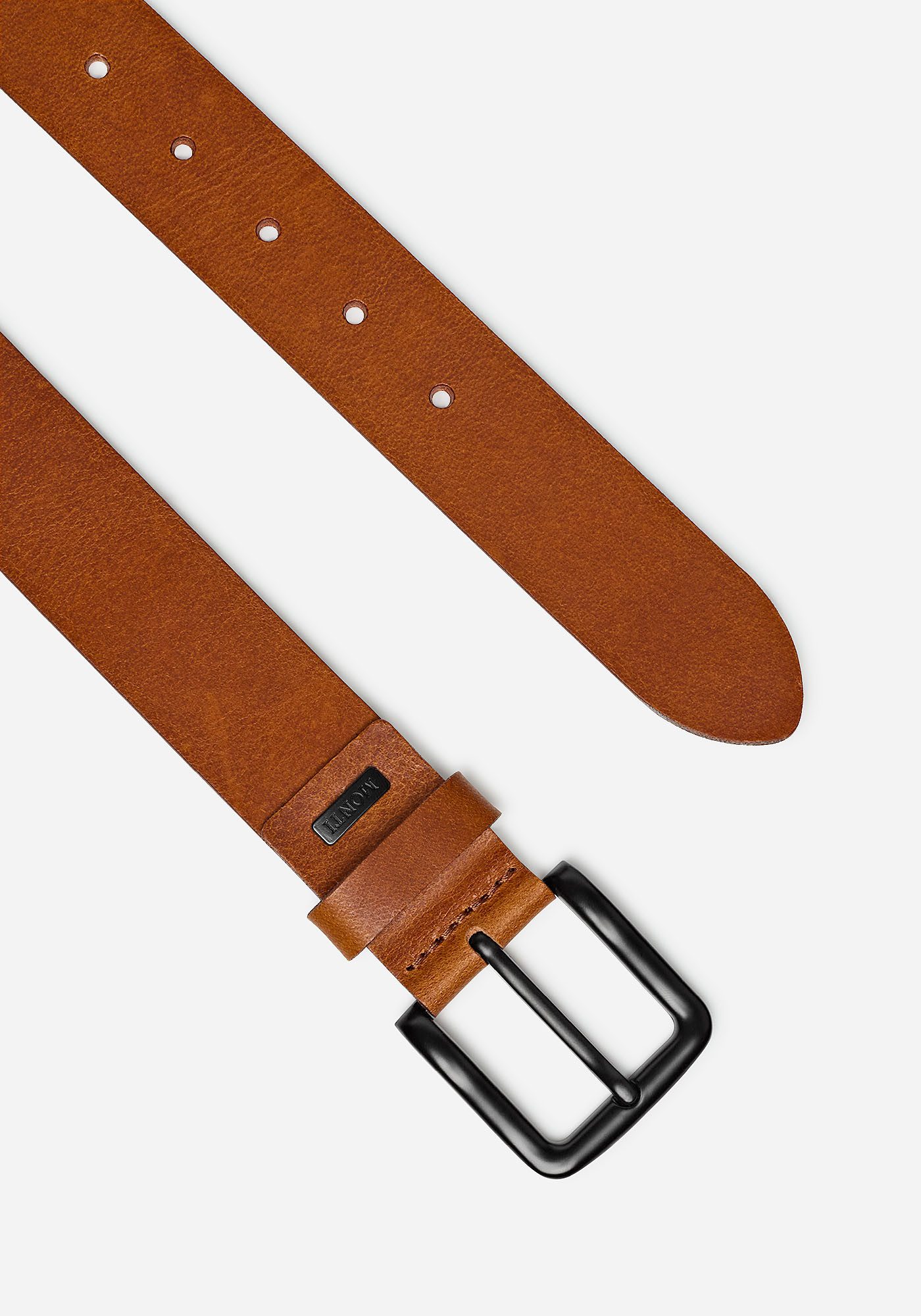 MONTI Leren riem Genova met gekleurde randen, lichte vintage-look