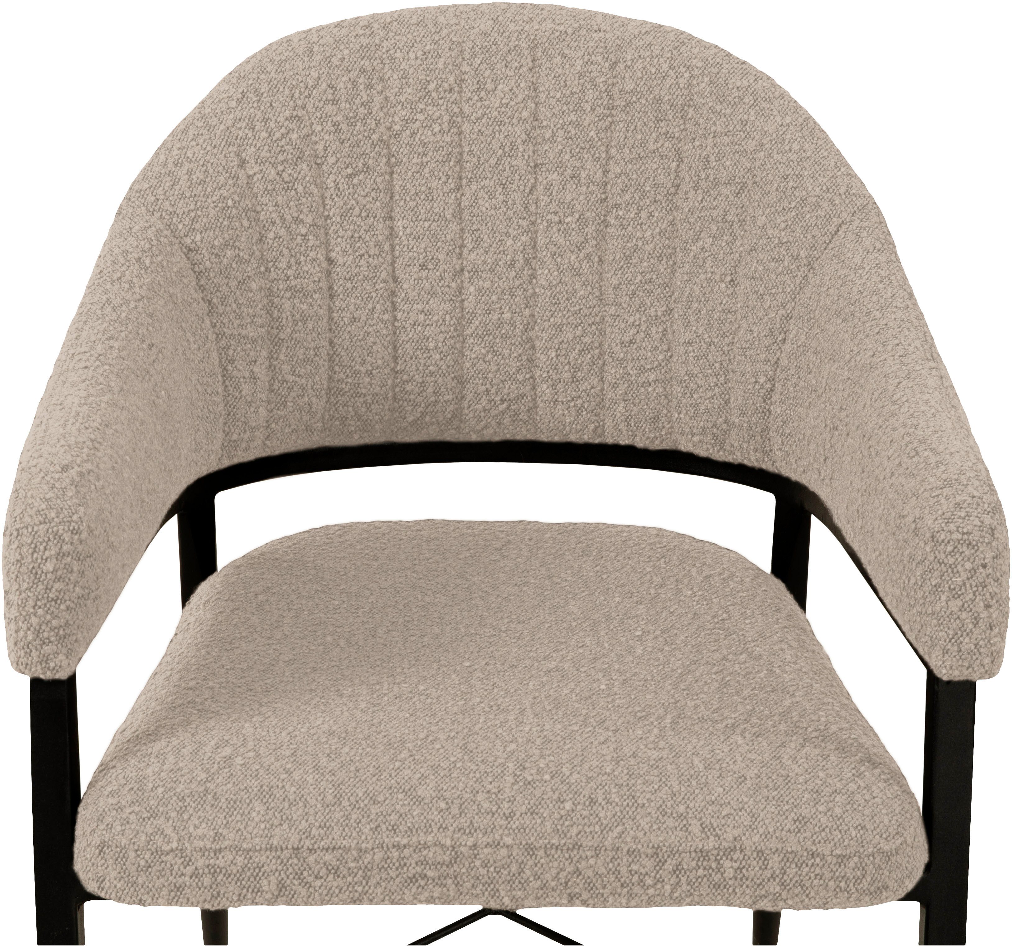 OMG Design Stoel met armleuningen Roma comfortabele eetkamerstoel, gestoffeerde stoel met bouclé bekleding