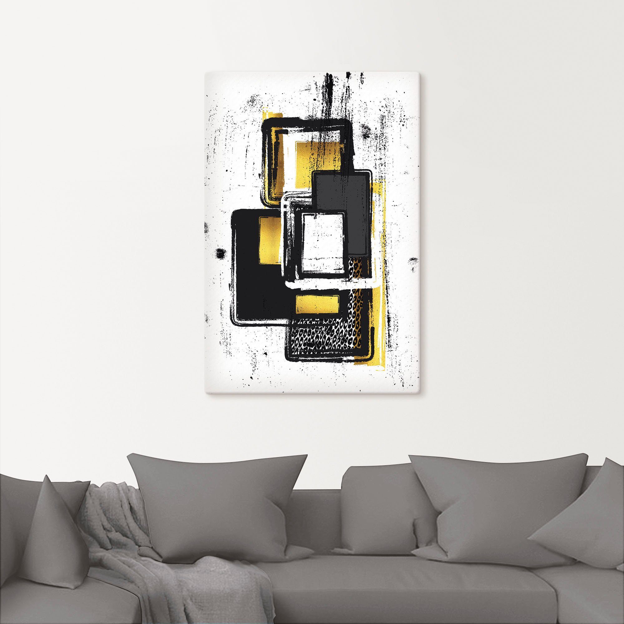 Artland Artprint Abstracte schilderkunst Nr. 3 goudkleur als artprint op linnen, poster, muursticker in verschillende maten