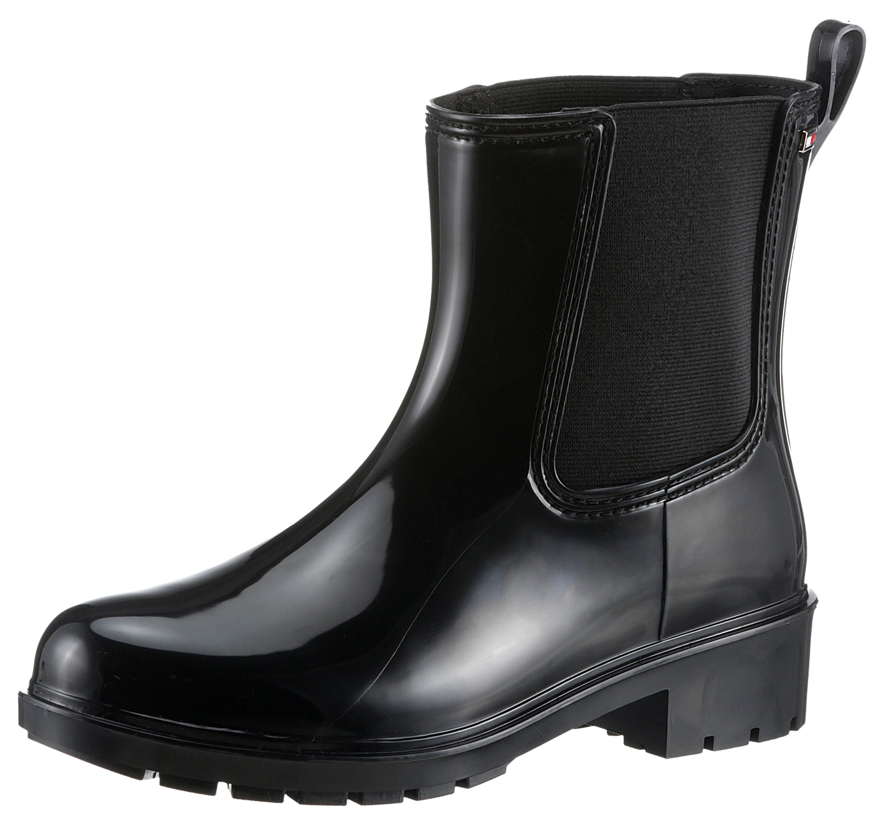 Tommy Hilfiger Chelsea-boots FLAG RAINBOOT gummlaarzen, hakken, instapschoen met aanhaaklus