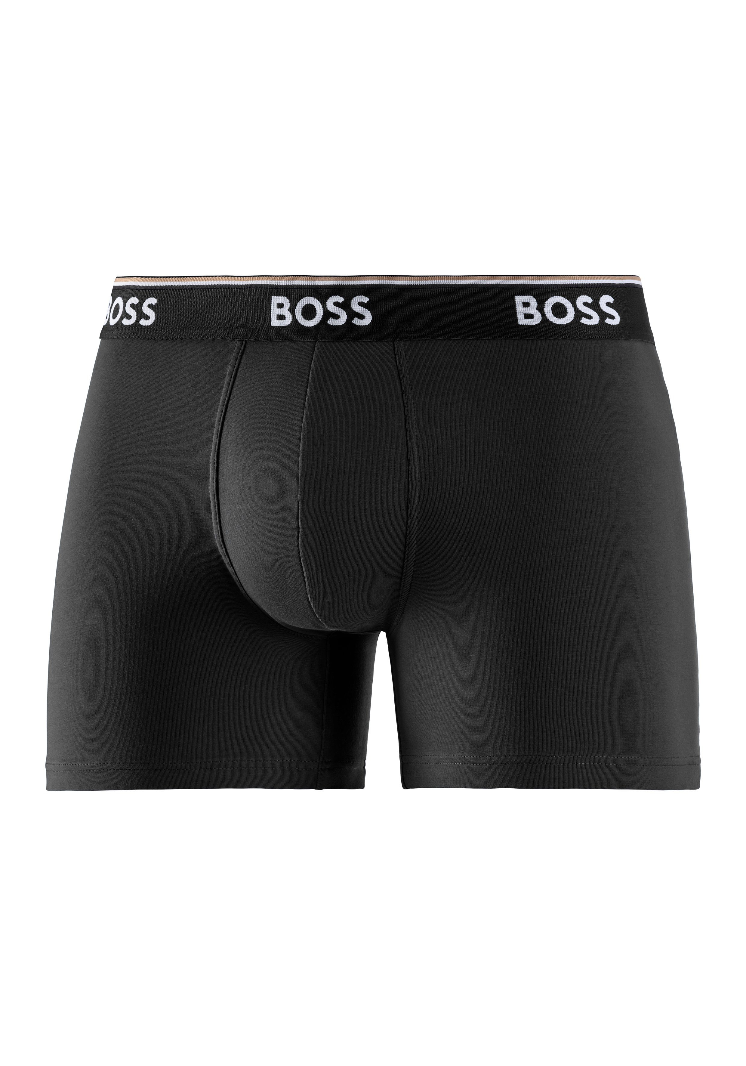 BOSS Lange boxershort BRIEF 3 PACK met in kleur bijpassende weefband (3 stuks)