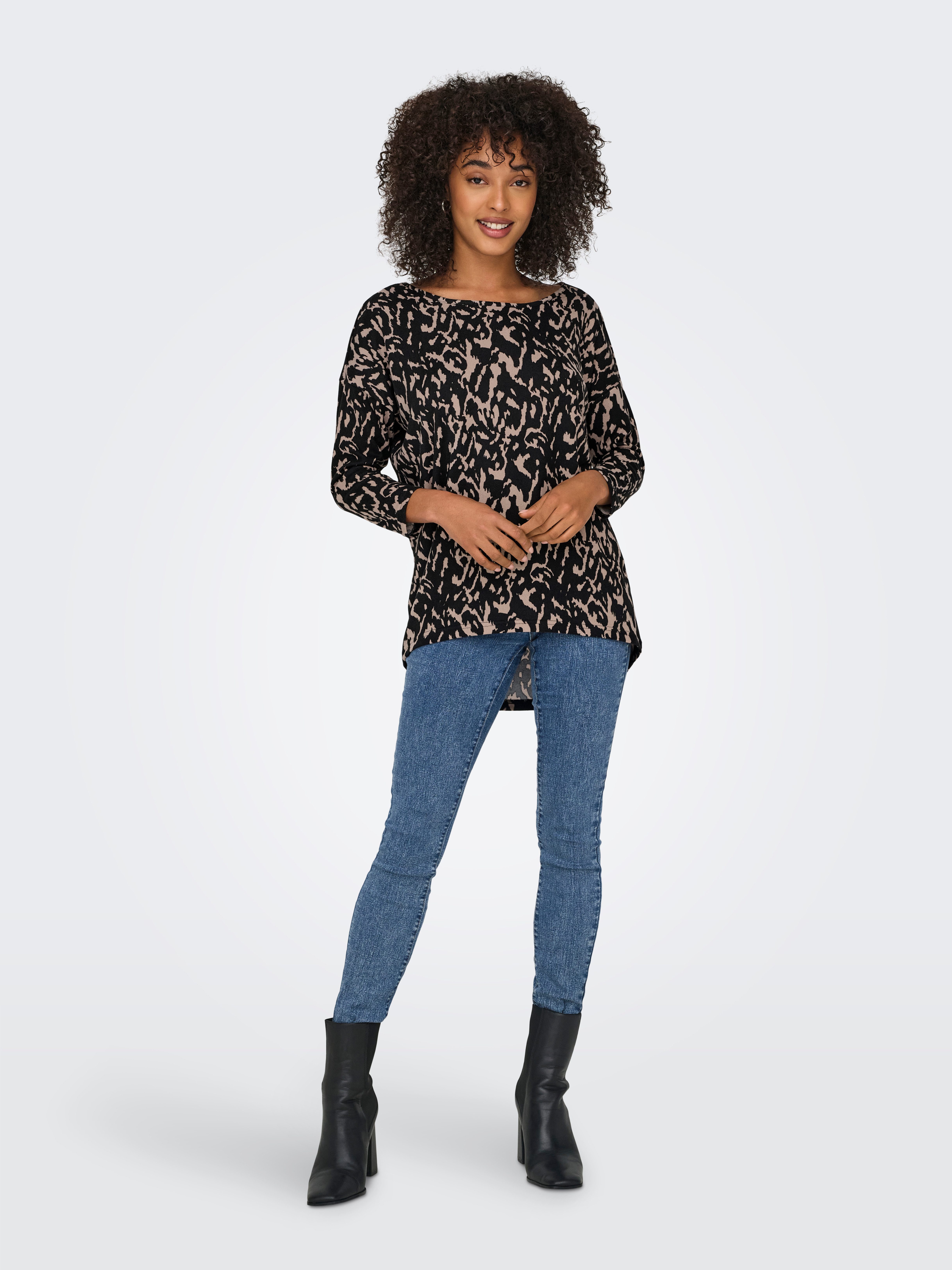 Only Shirt met 3/4 mouwen ONLELCOS 4/5 AOP TOP JRS