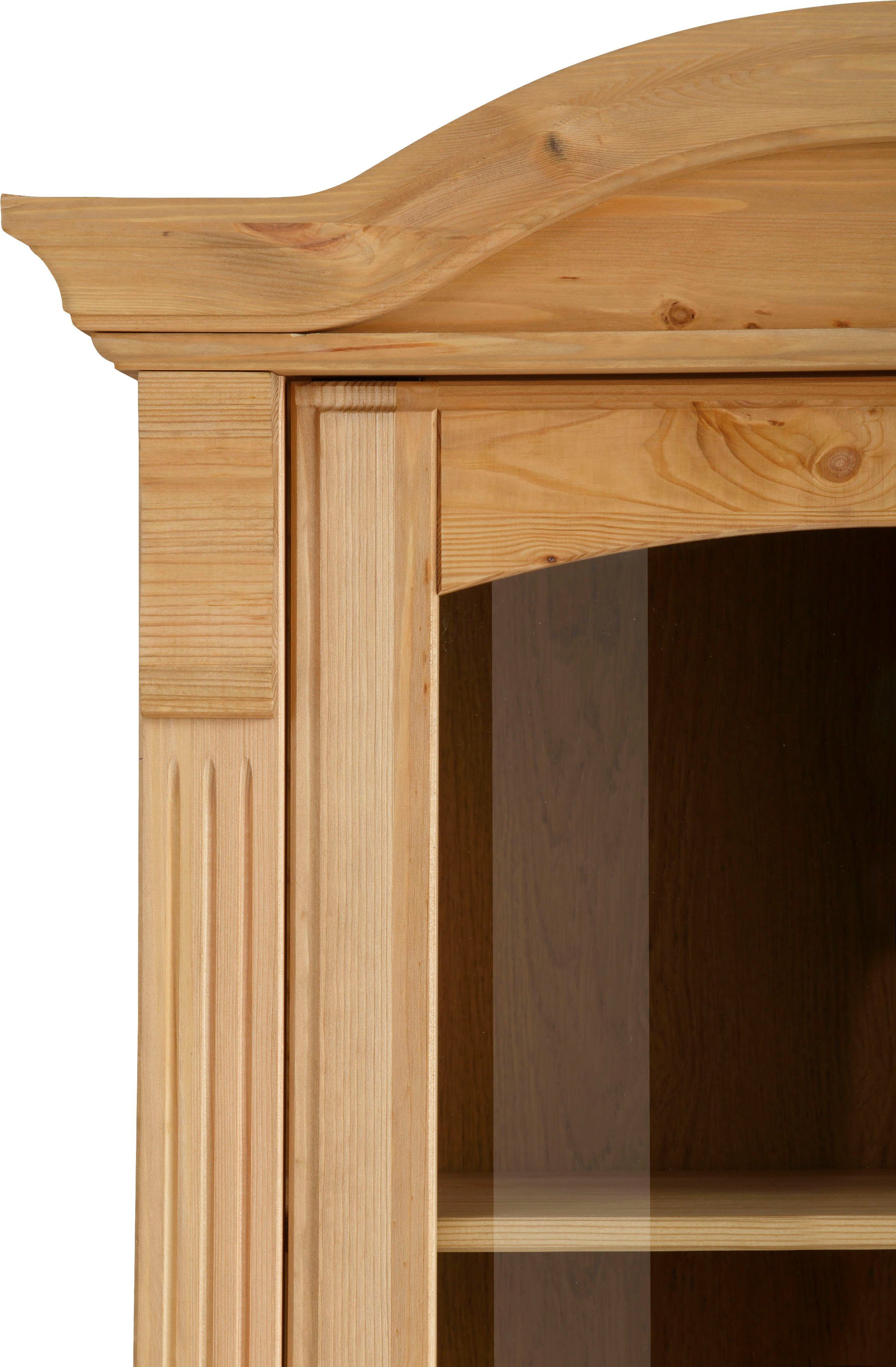 Home affaire Vitrinekast ANNA Breedte 69 cm, hoogte 187 cm, metalen grepen, van massief grenen, FSC®