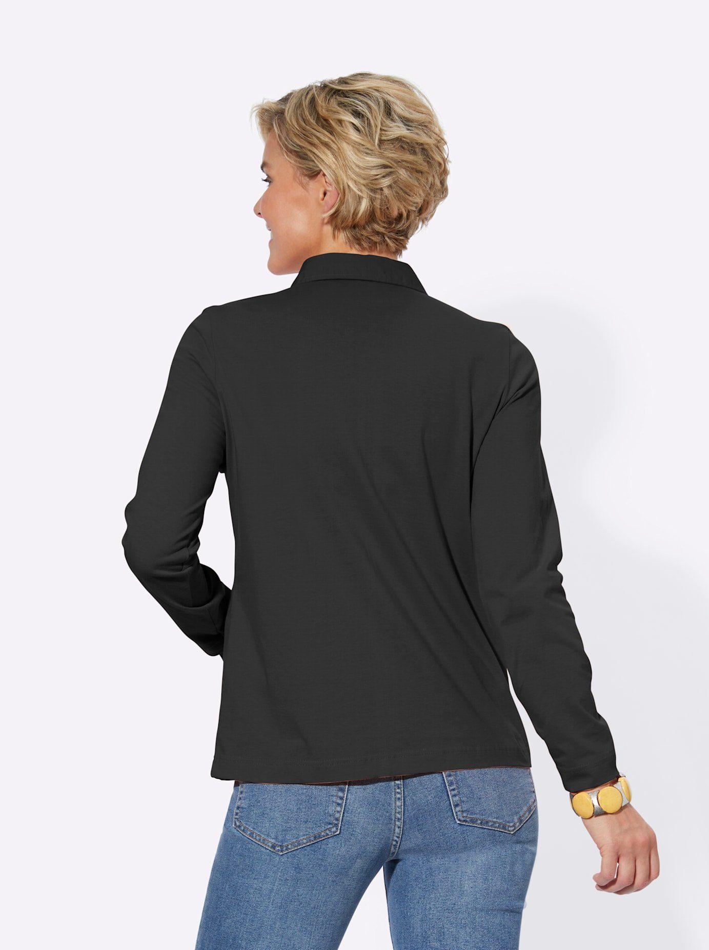 Casual Looks Poloshirt met lange mouwen Poloshirt (1-delig)