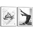 reinders! artprint lovely vrouw - relax - schoonheid - modern (2 stuks) zwart