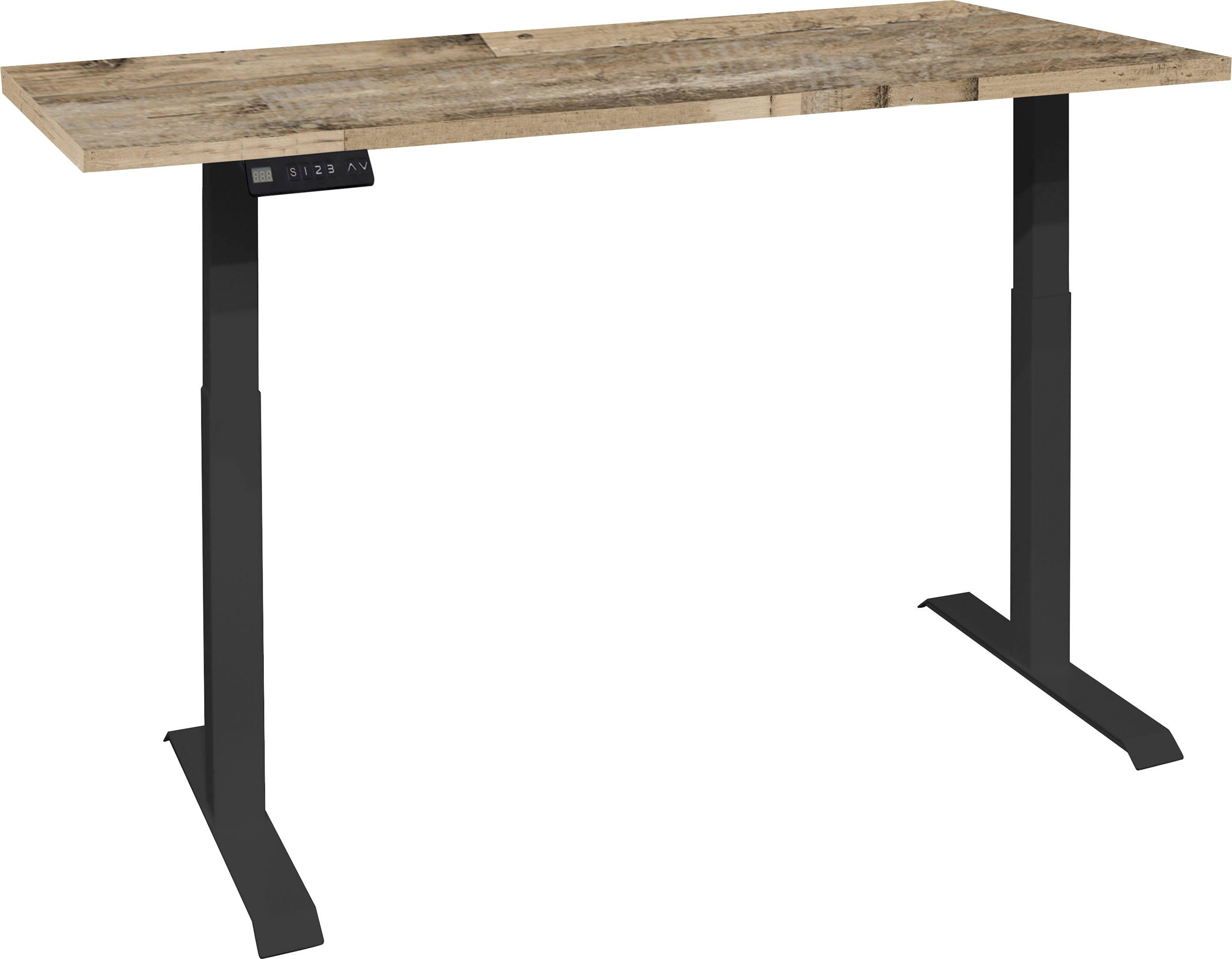 Mäusbacher Bureau Big System Office Breedte 140 cm, elektrisch in hoogte verstelbaar bureaus beige