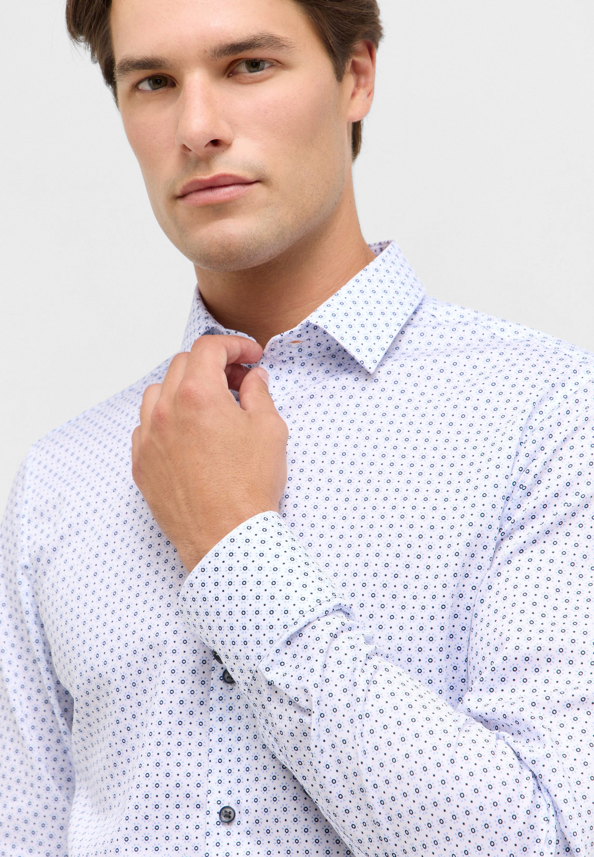 Eterna Overhemd met lange mouwen Slim fit NON IRON (strijkvrij)