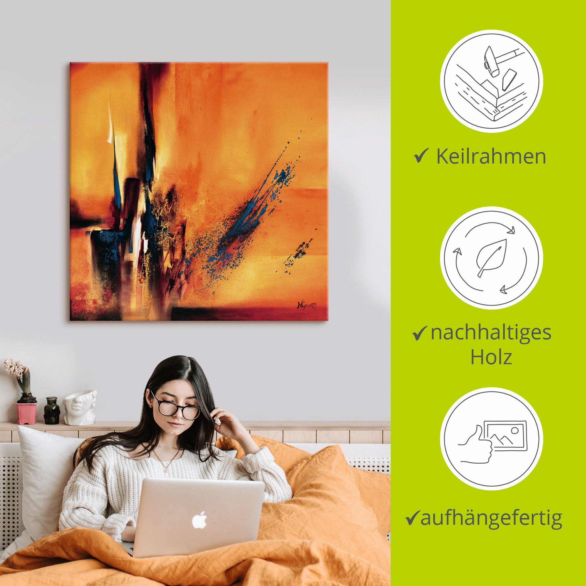 Artland Artprint op linnen Abstracte impressies I gespannen op een spieraam