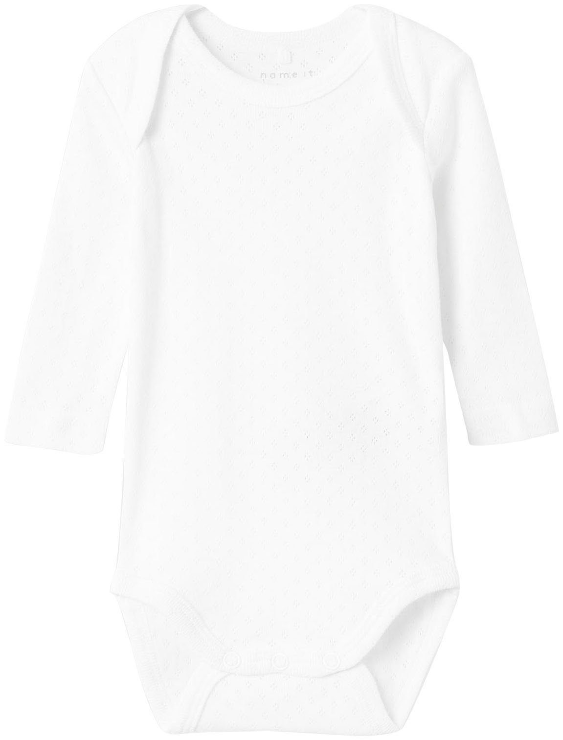 Name It Body met lange mouwen NBFBODY 2P LS WHITE NEEDLEDROP NOOS (2-delig, Set van 2)